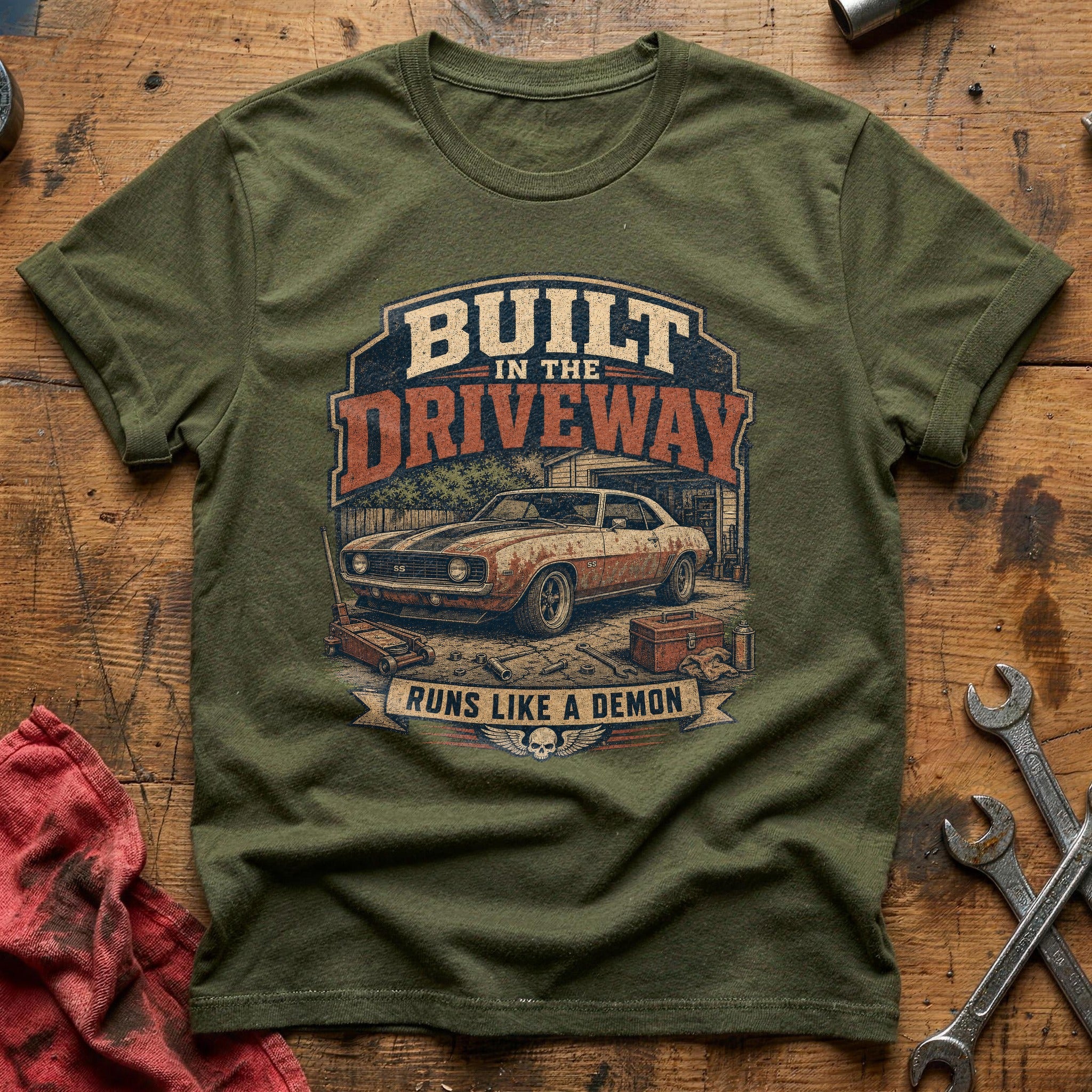 Driveway Demon T-Shirt - Military Green