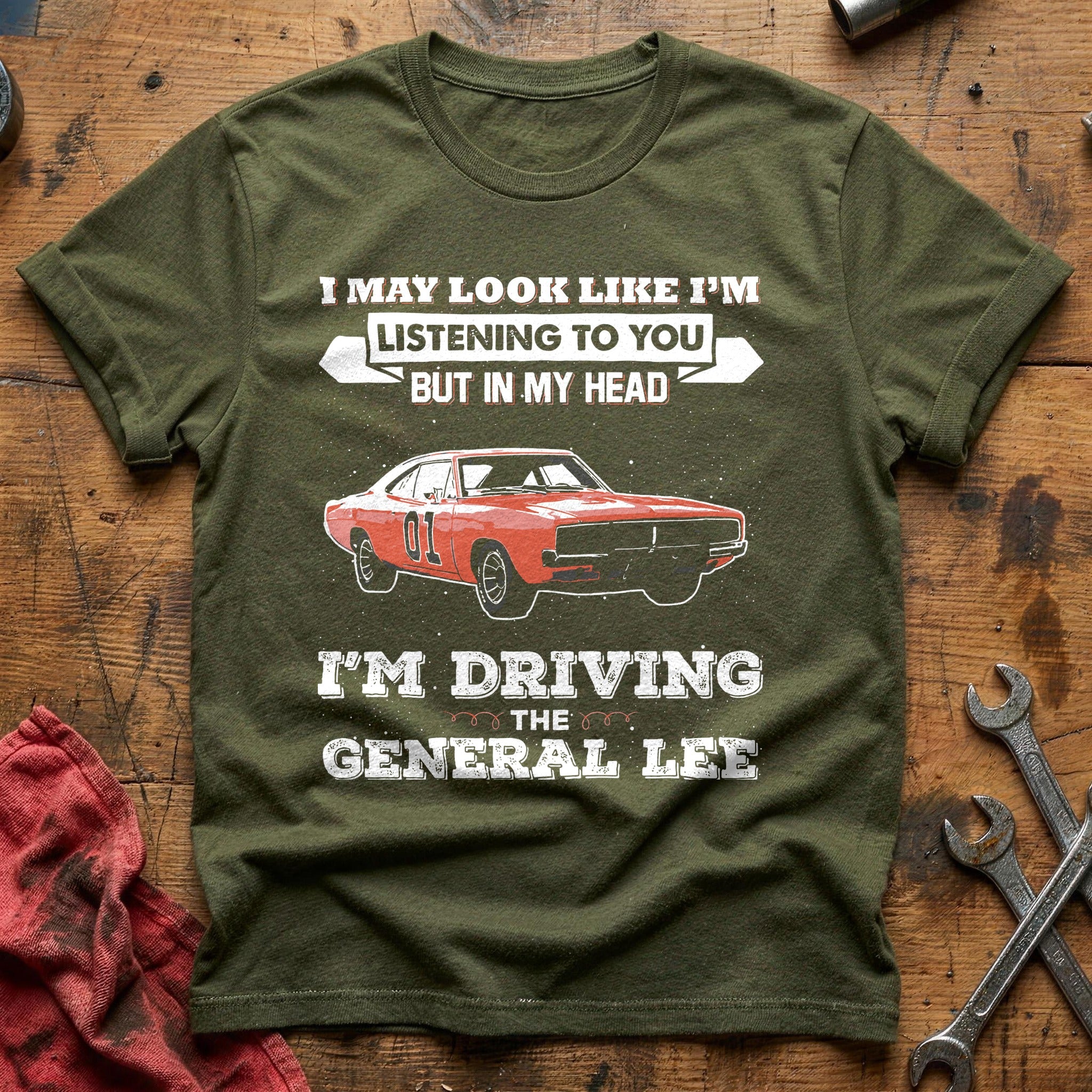 Driving general lee T-Shirt - Military Green