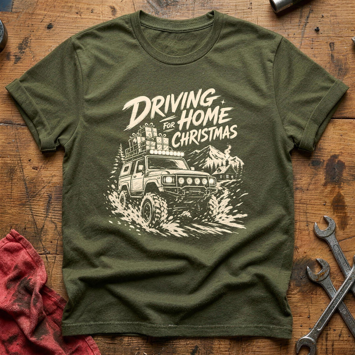 Driving Home For Christmas 1 T-Shirt - Military Green
