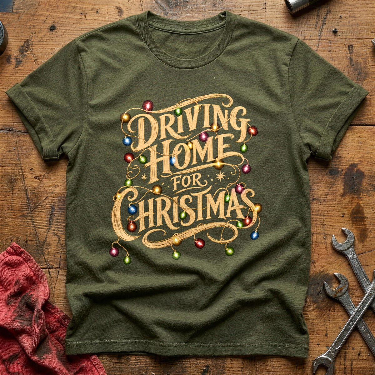 Driving Home For Christmas 10 T-Shirt - Military Green