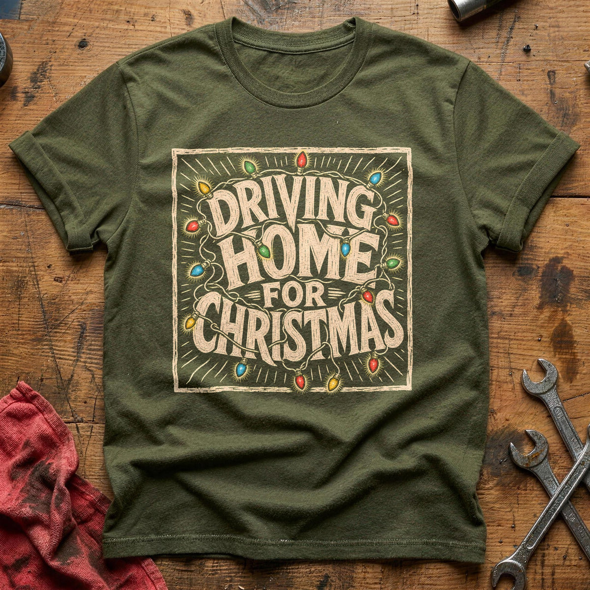 Driving Home For Christmas 11 T-Shirt - Military Green
