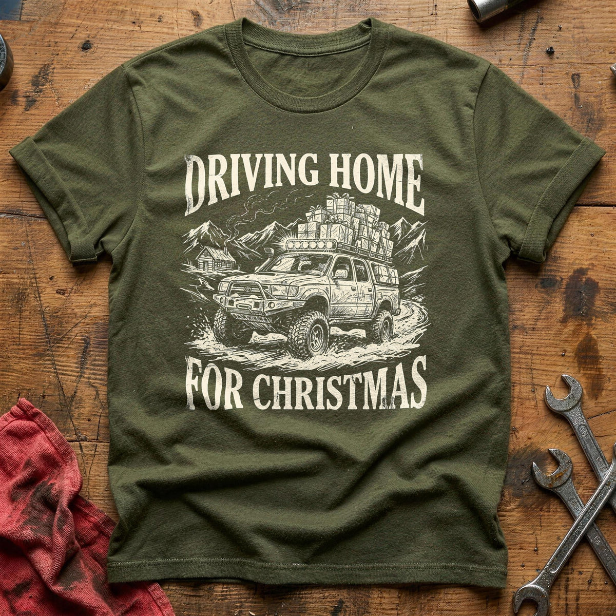 Driving Home For Christmas 14 T-Shirt - Military Green