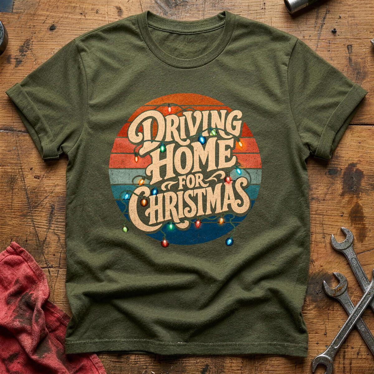 Driving Home For Christmas 17 T-Shirt - Military Green