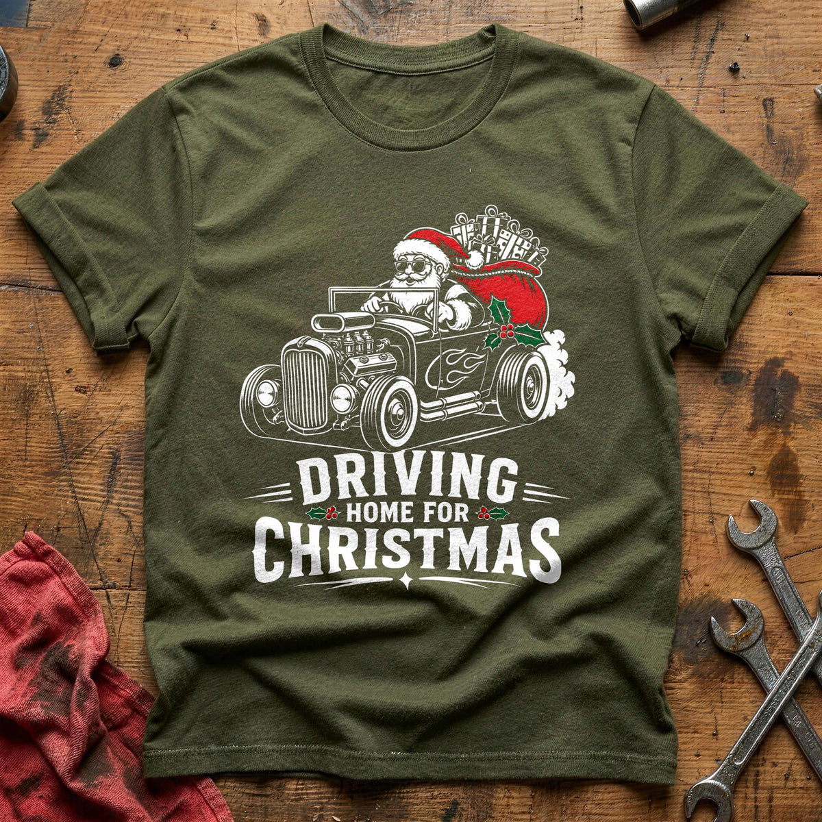 Driving Home For Christmas 3 T-Shirt - Military Green