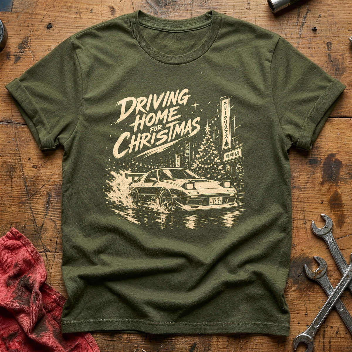 Driving Home For Christmas 6 T-Shirt - Military Green