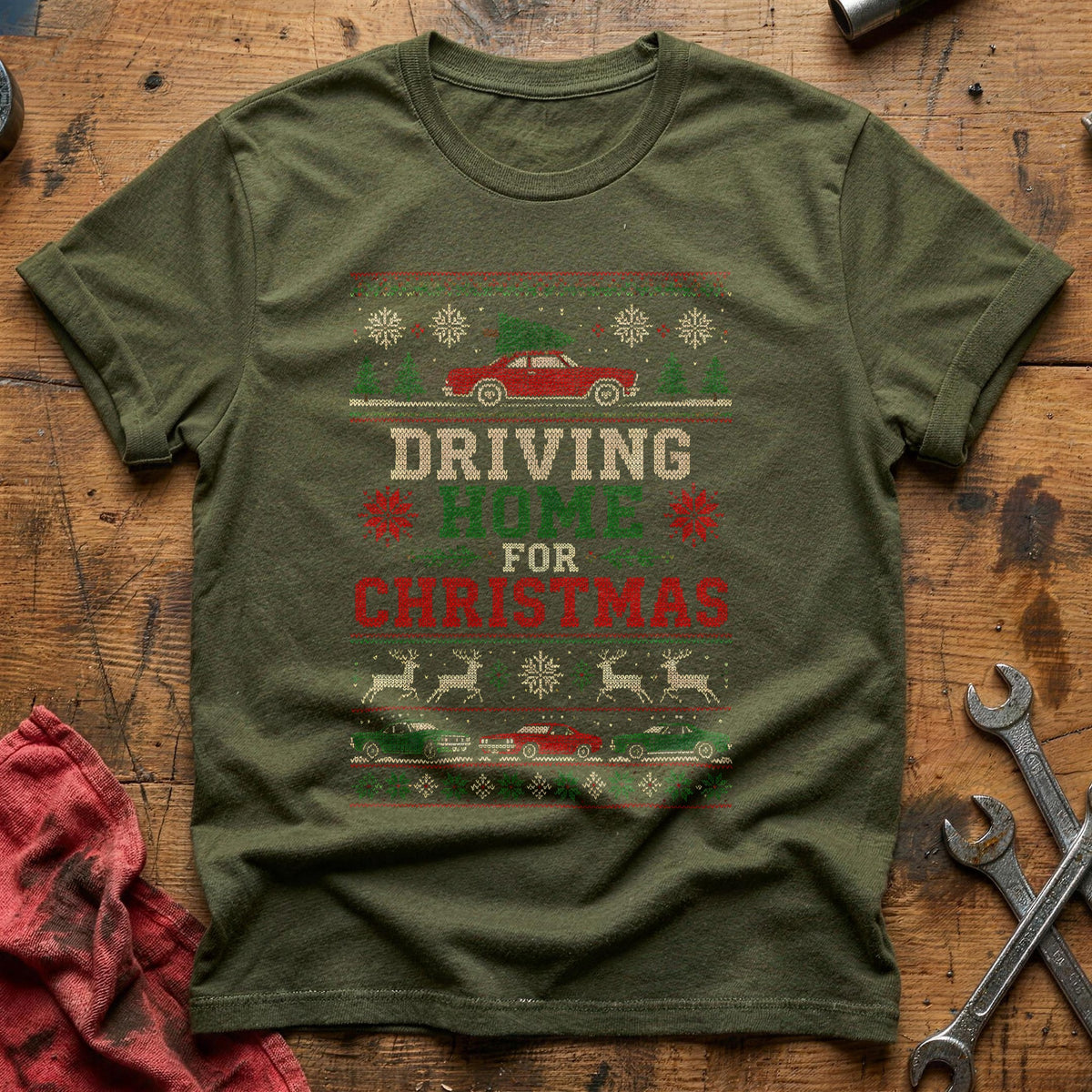 Driving Home Sweater 59 T-Shirt - Military Green