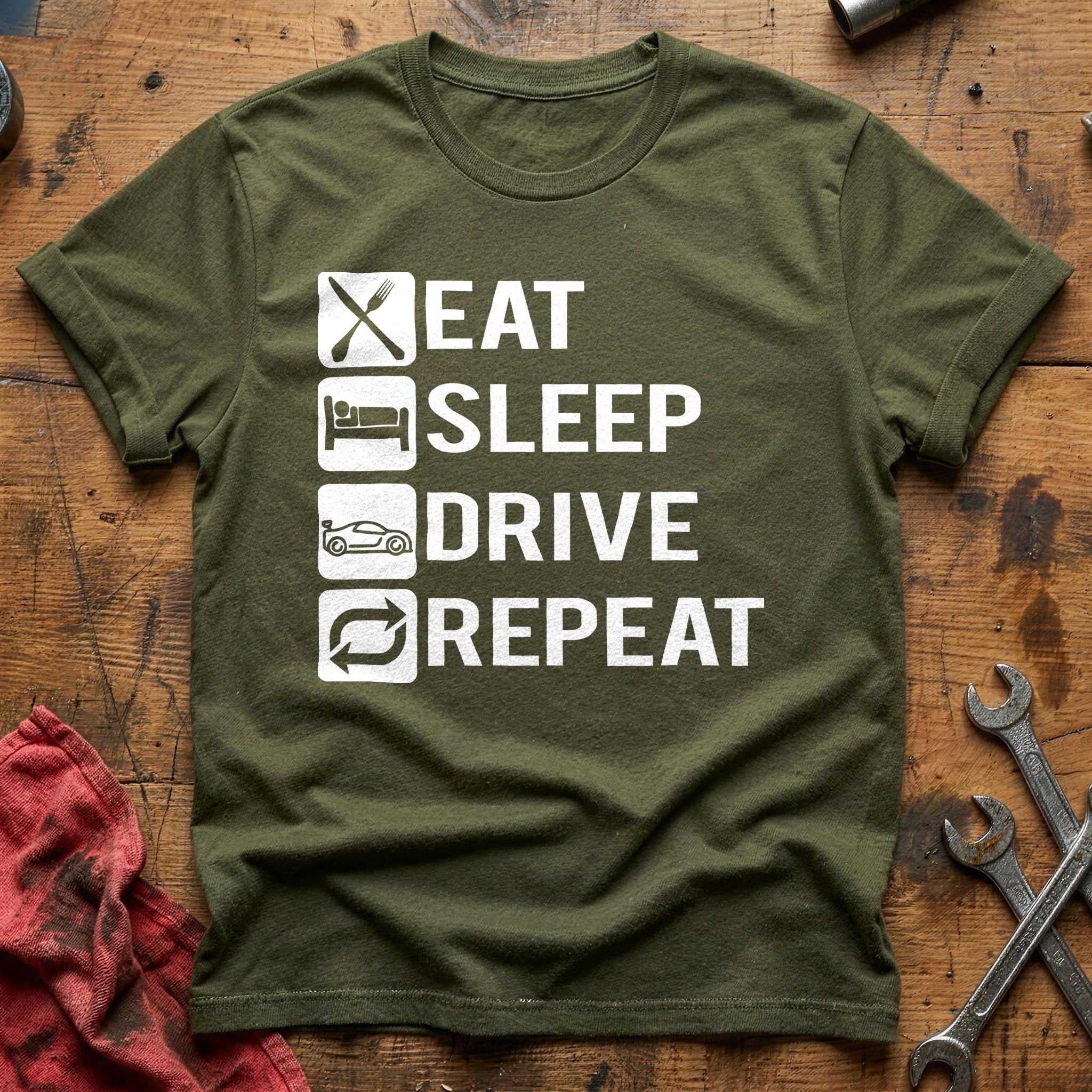 Eat sleep drive T-Shirt - Military Green