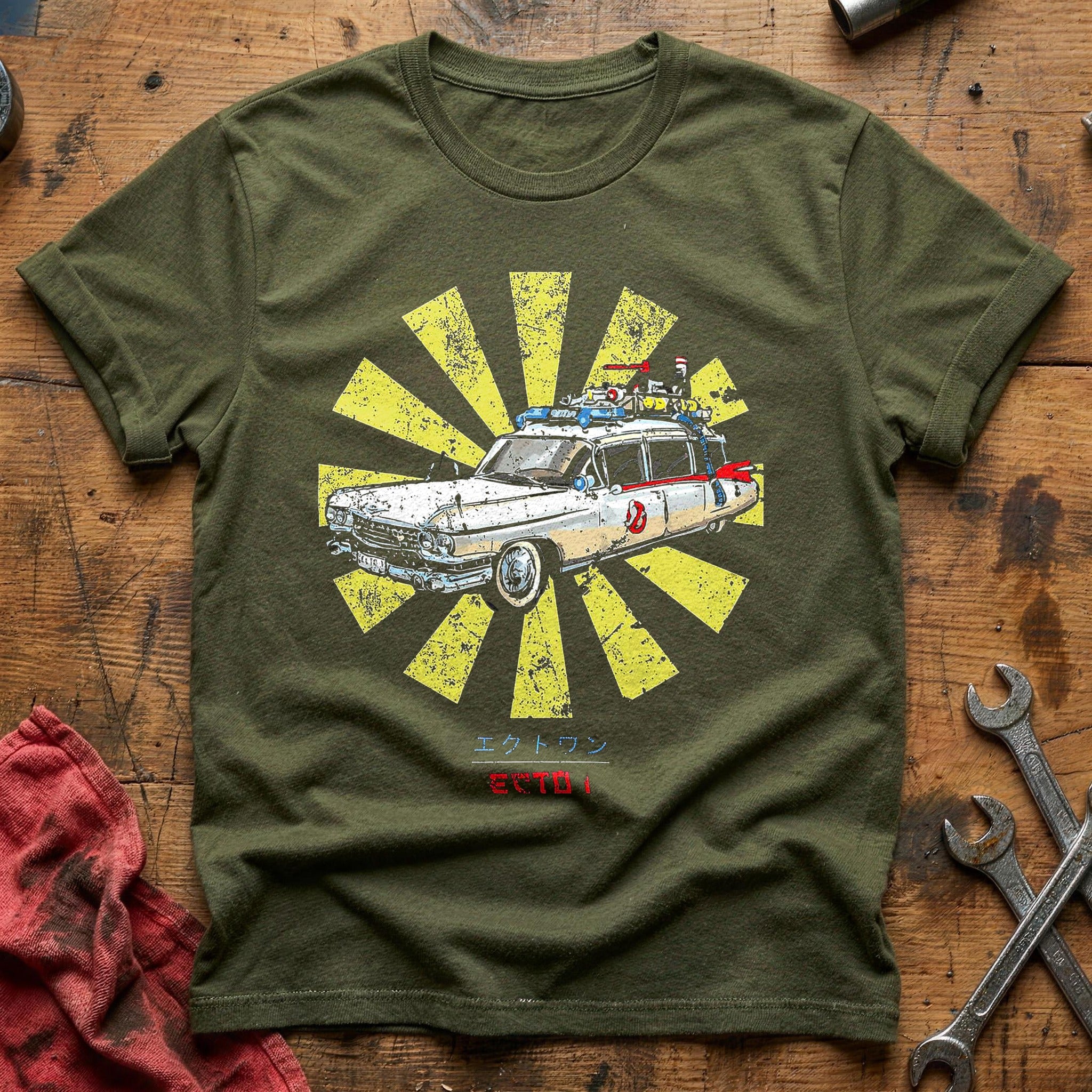 Ecto 1 retro ghosts T-Shirt - Military Green