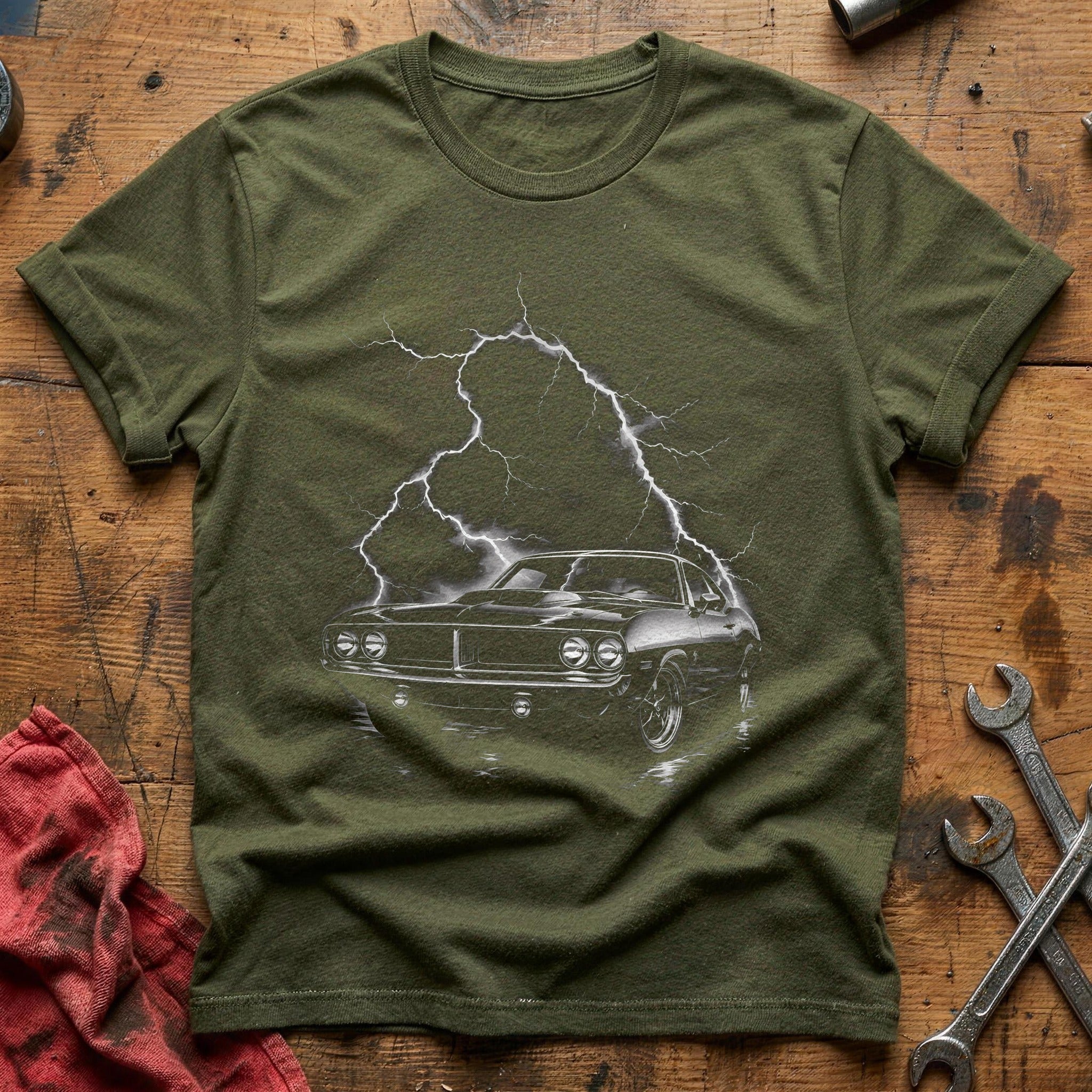 Electric Muscle Car T-Shirt - Military Green