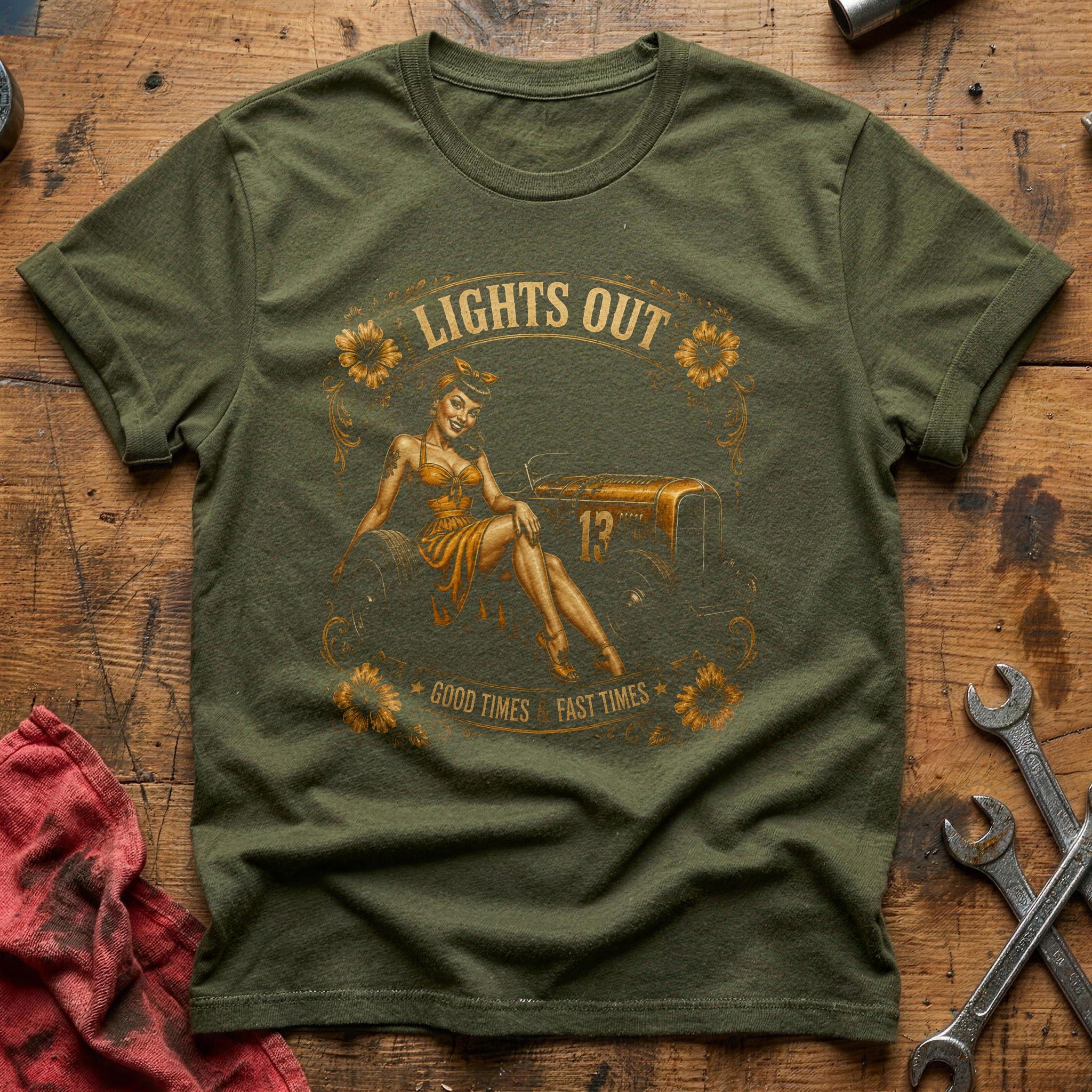 Fast Times & Good Vibes T-Shirt - Military Green