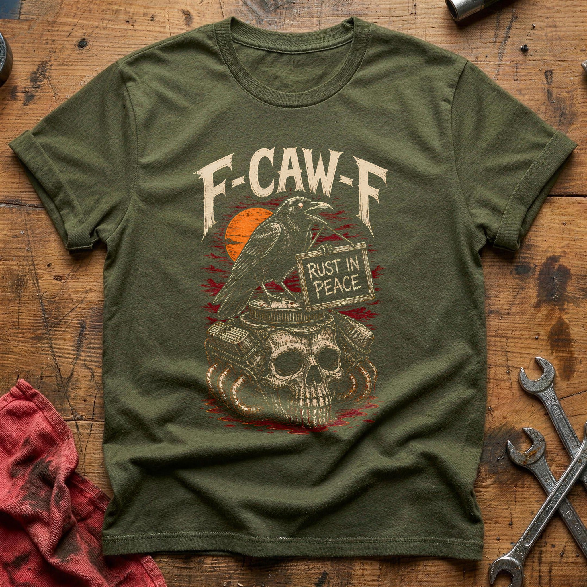 Fcawf Rust In Peace 81 T-Shirt - Military Green