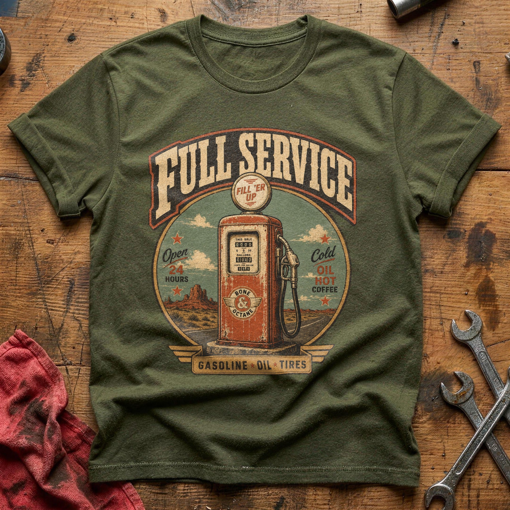 Fill 'Er Up T-Shirt - Military Green
