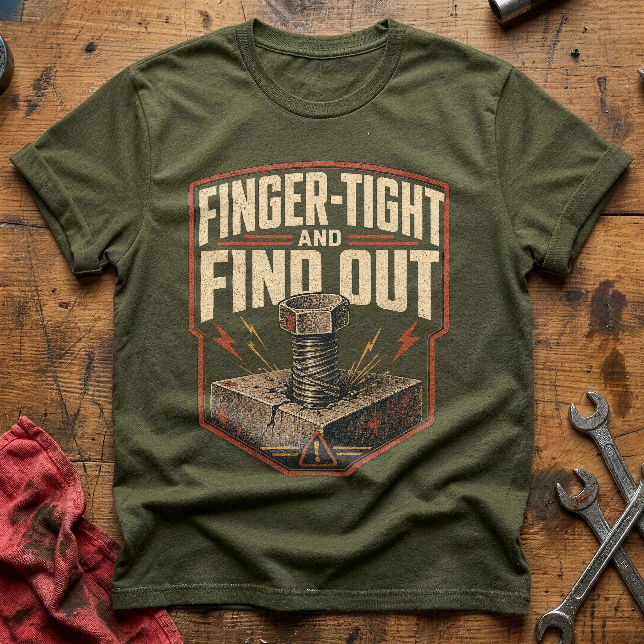 Finger Tight and Find Out T-Shirt - Military Green