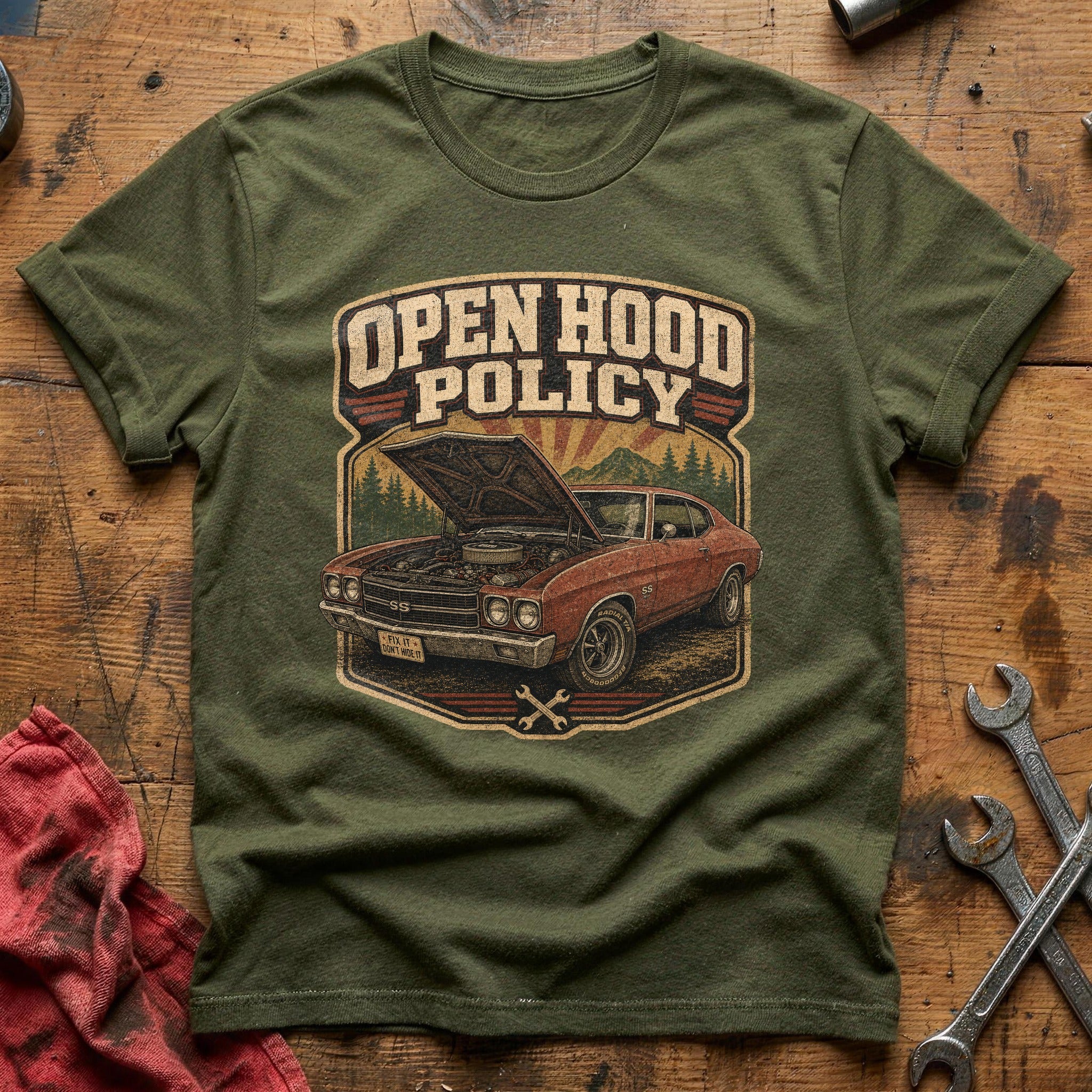 Fix It, Don't Hide It T-Shirt - Military Green