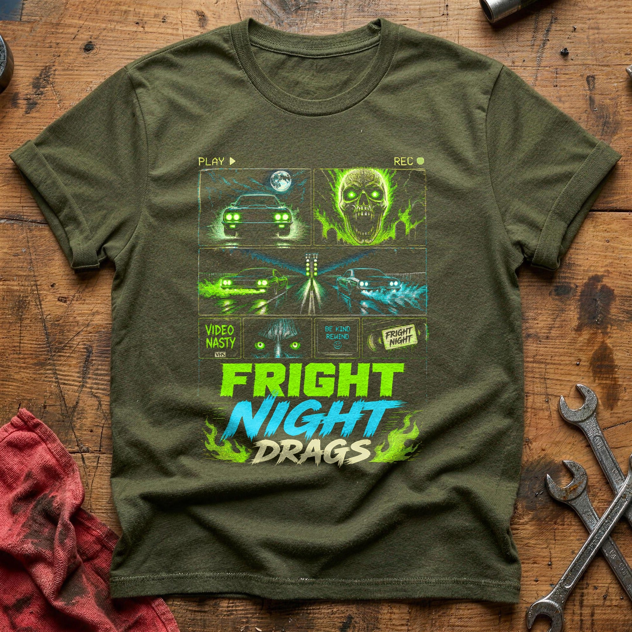 Fright Night Drags 61 T-Shirt - Military Green