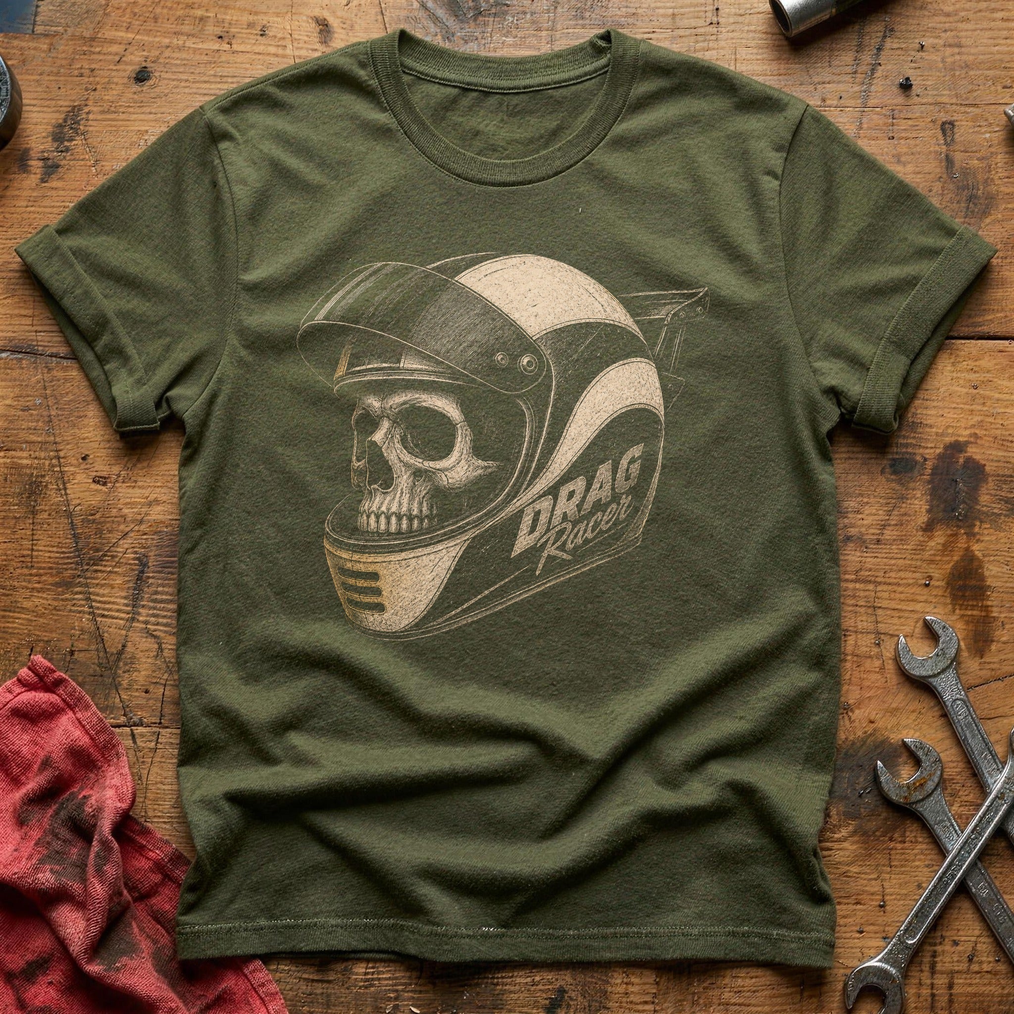 Full Throttle Skull T-Shirt - Military Green
