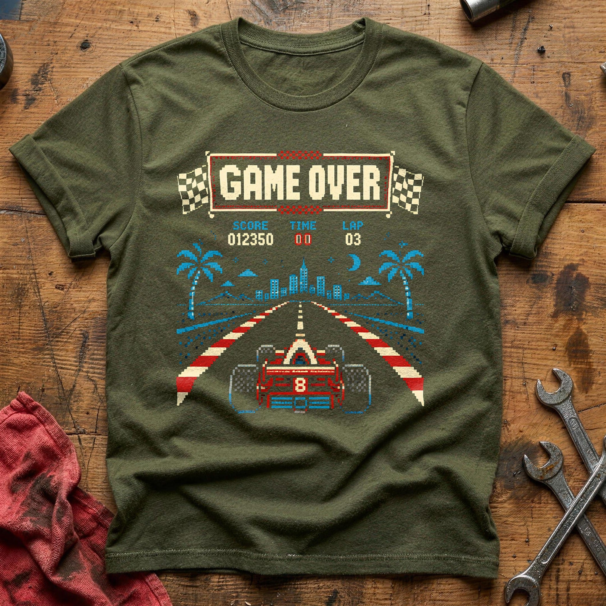 Game Over Arcade T-Shirt - Military Green
