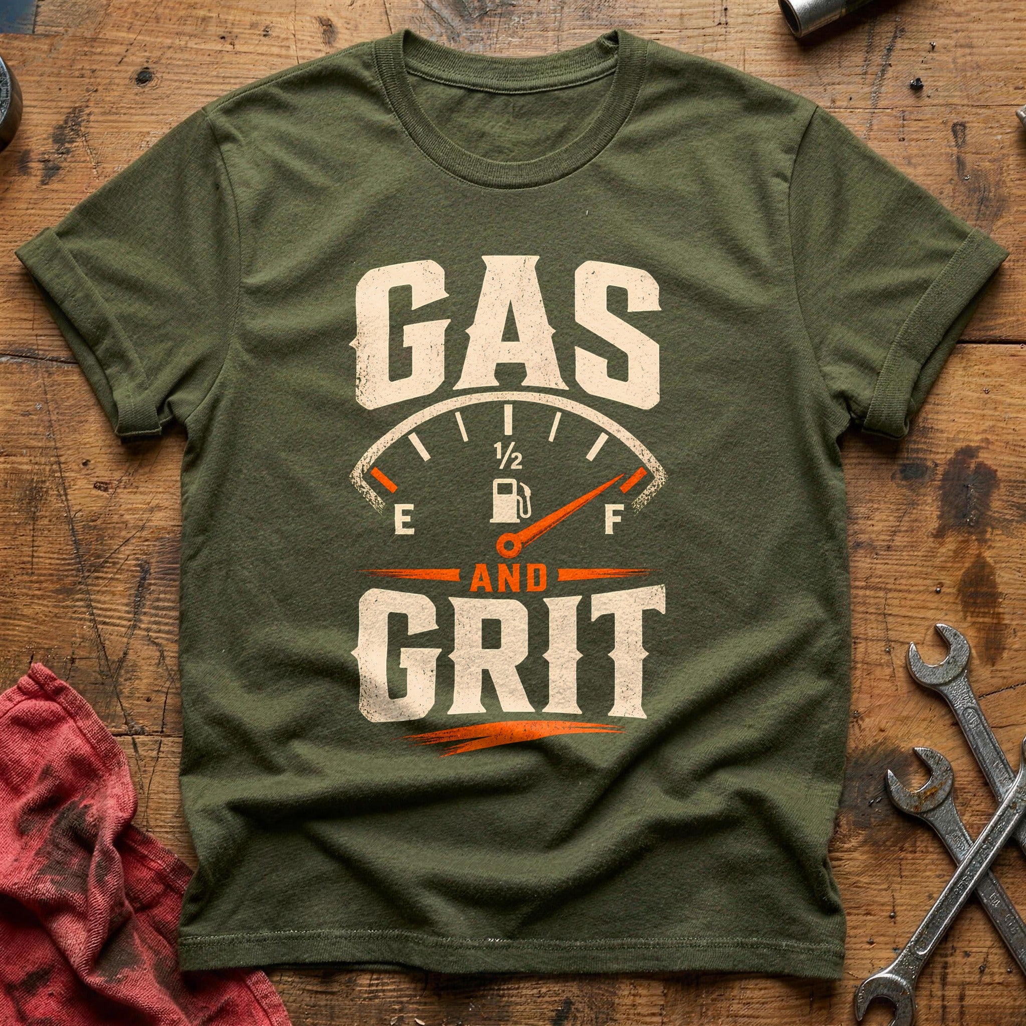 Gas And Grit 60 T-Shirt - Military Green