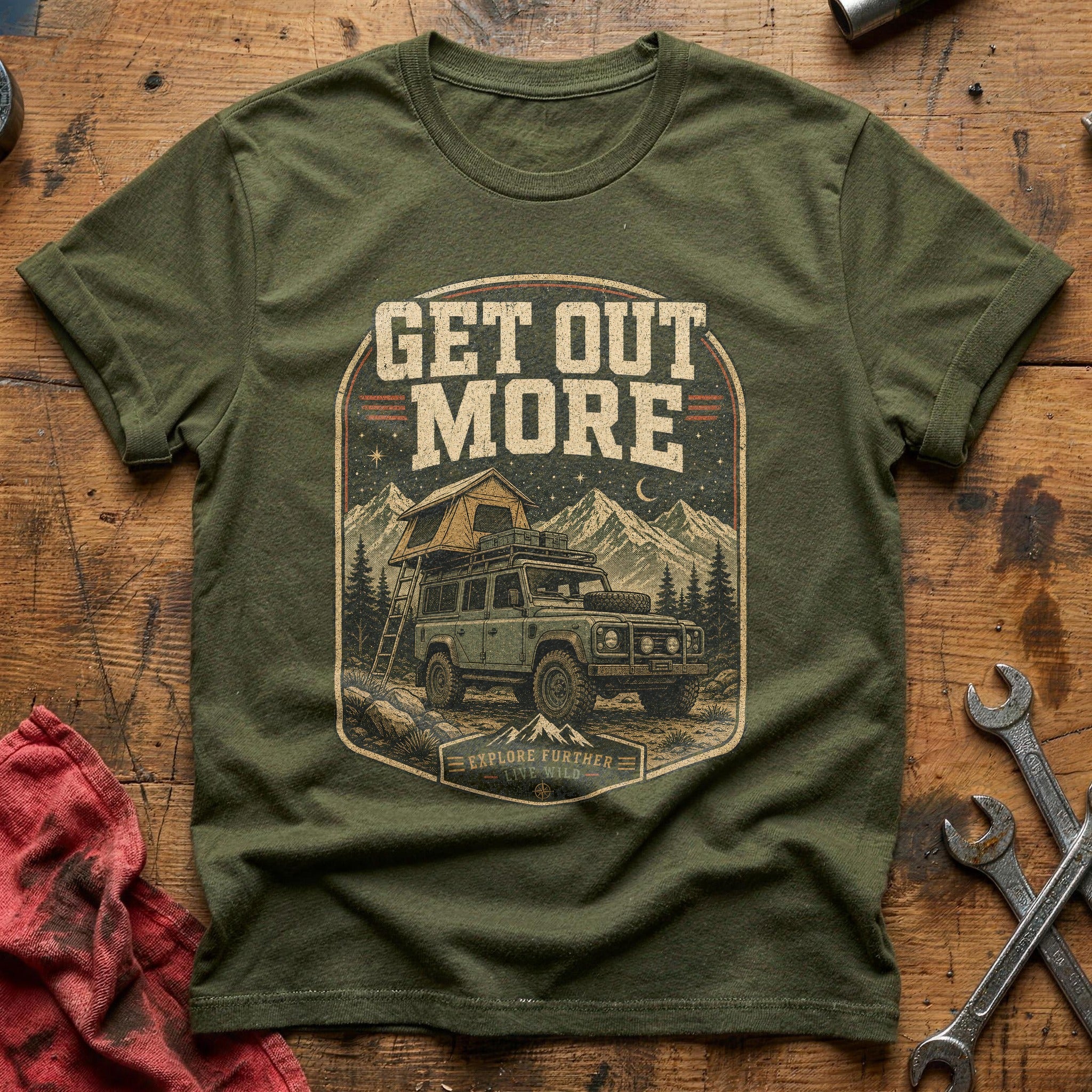 Get Out More T-Shirt - Military Green