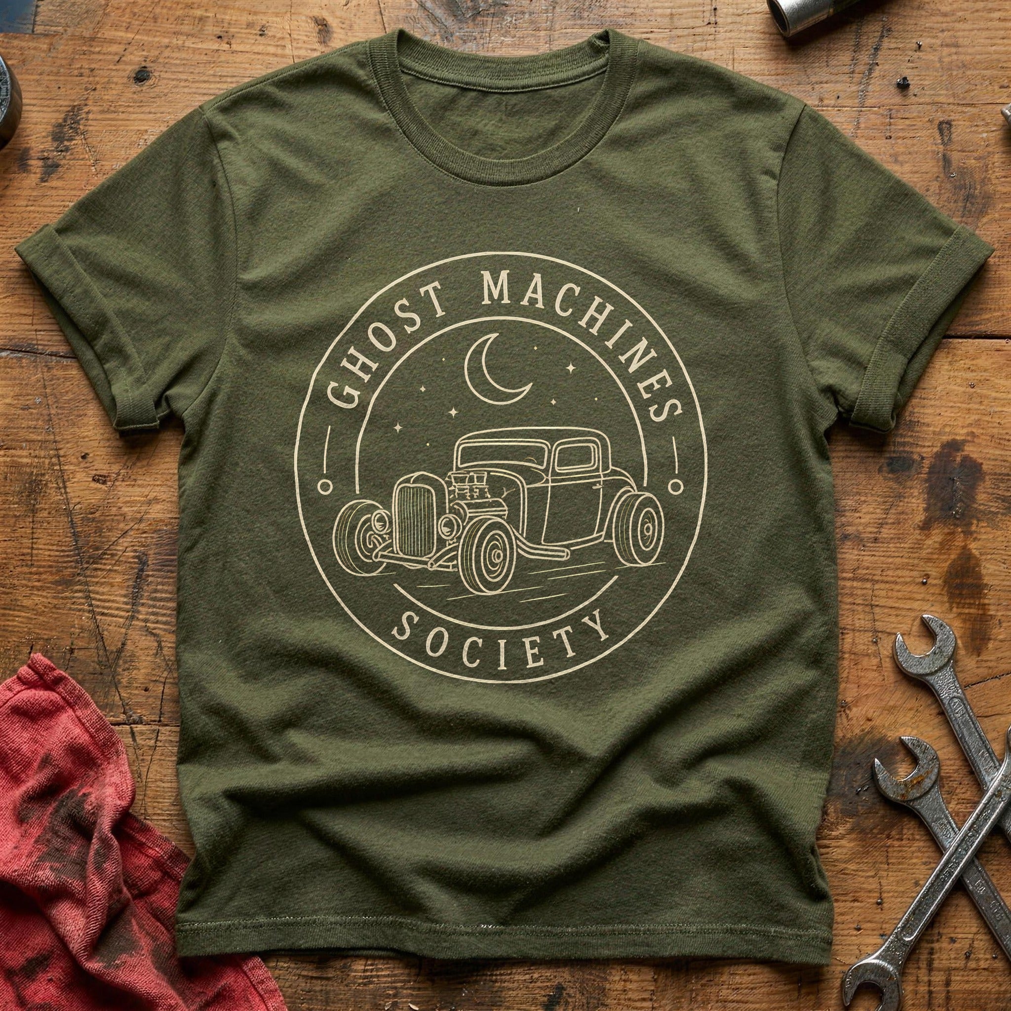 Ghost Machines Crest 35 T-Shirt - Military Green