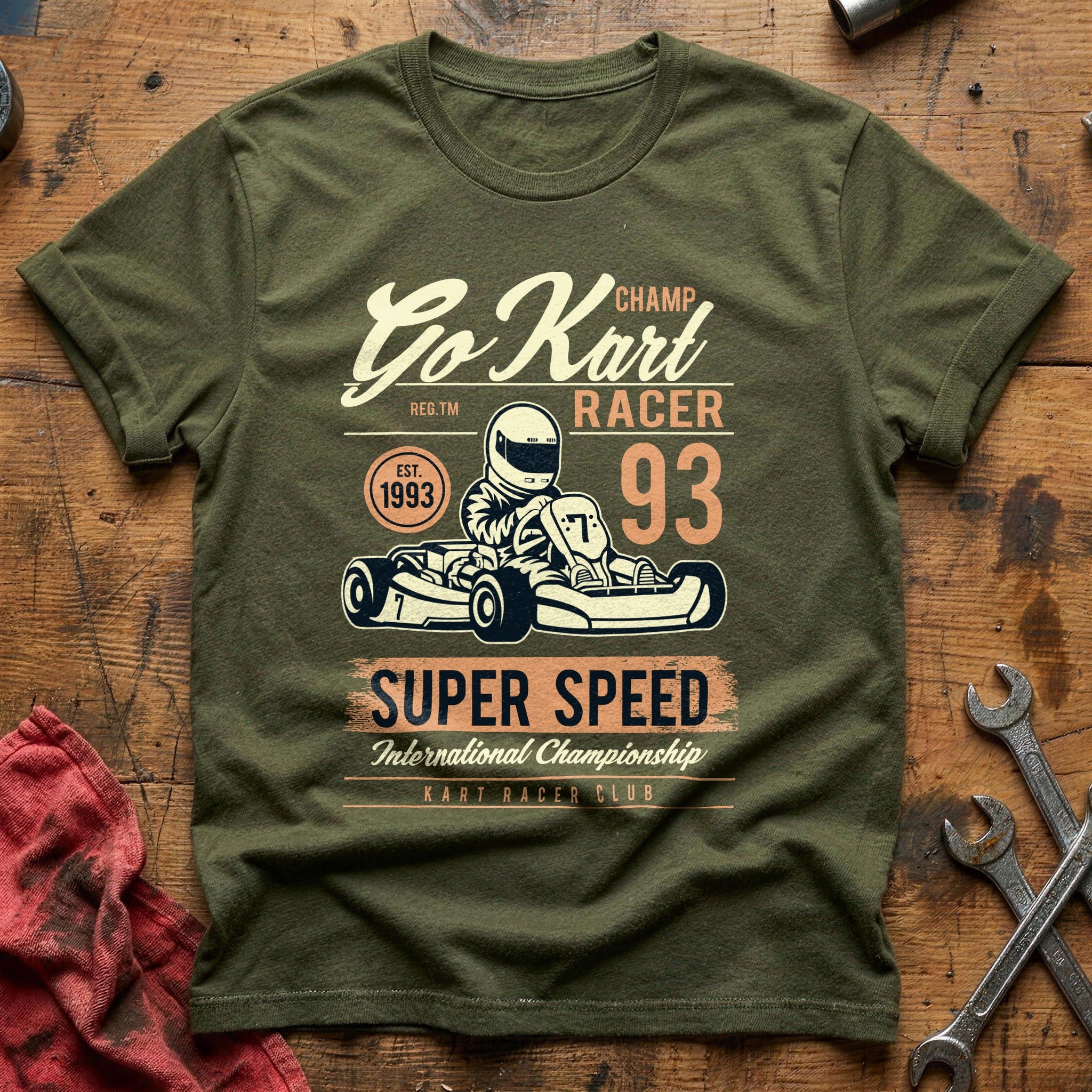 Go kart racer super speed T-Shirt - Military Green