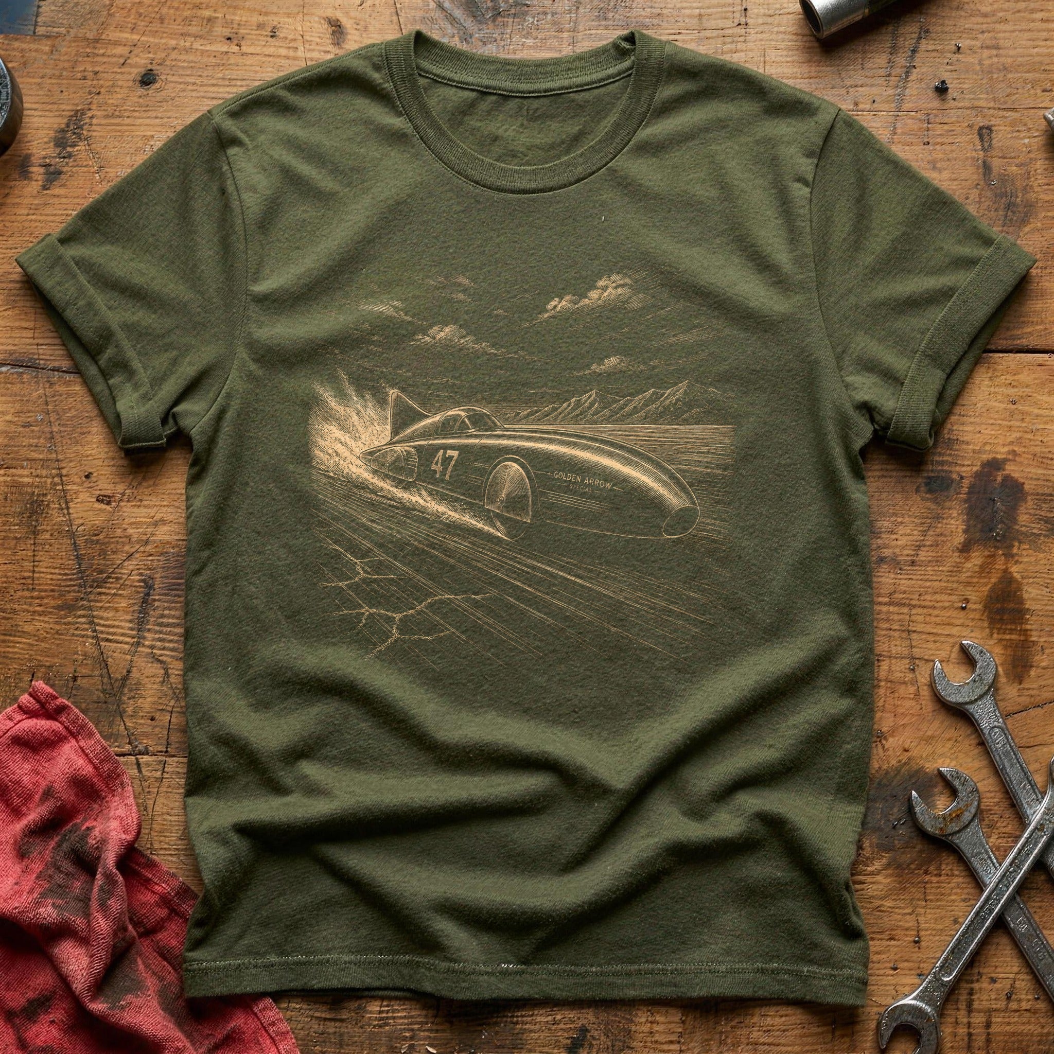 Golden Arrow Run T-Shirt - Military Green