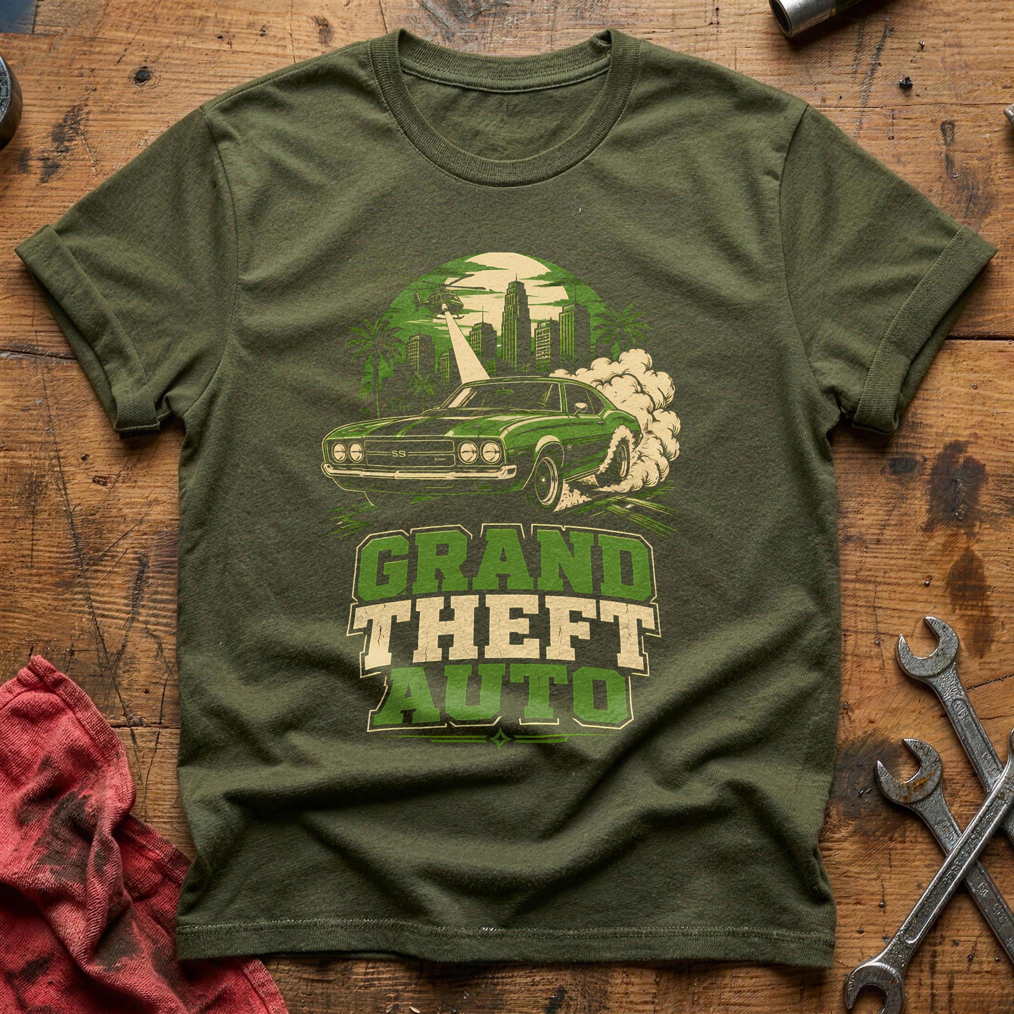 Grand Theft Auto 48 T-Shirt - Military Green