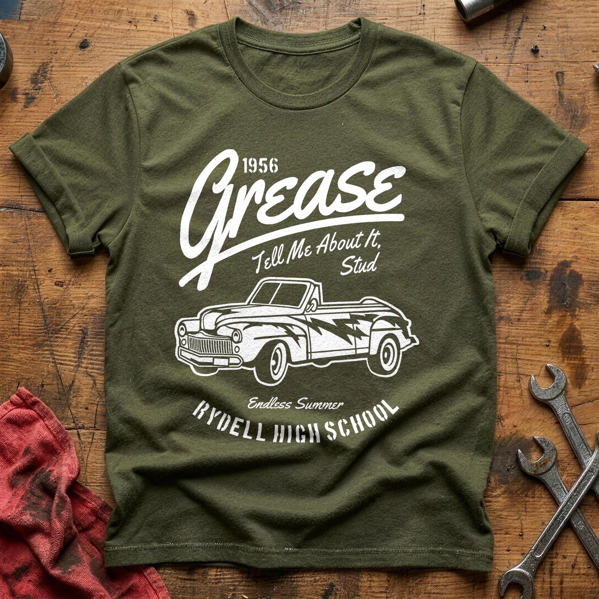 Grease rydell high car T-Shirt - Military Green