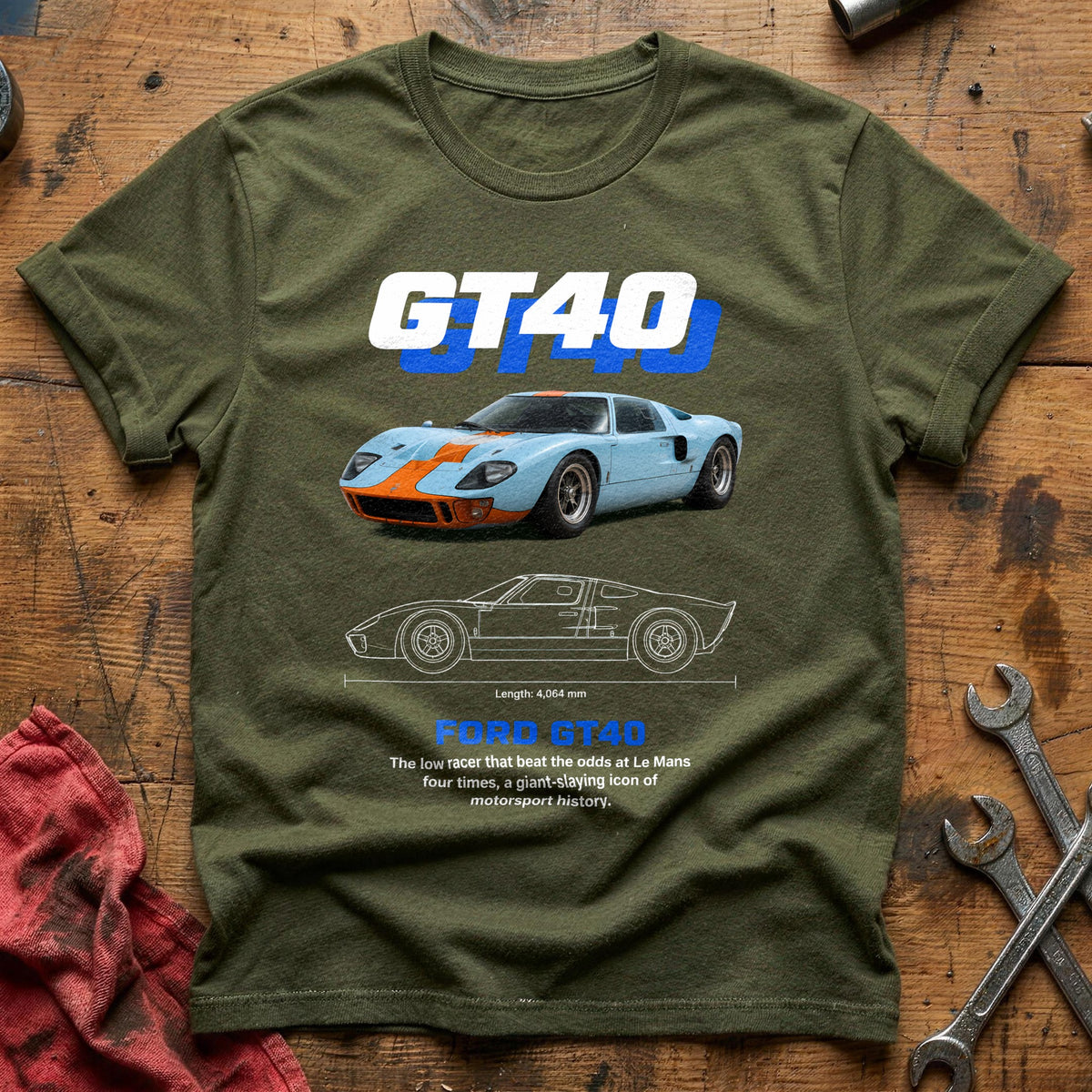 GT40 76 T-Shirt - Military Green