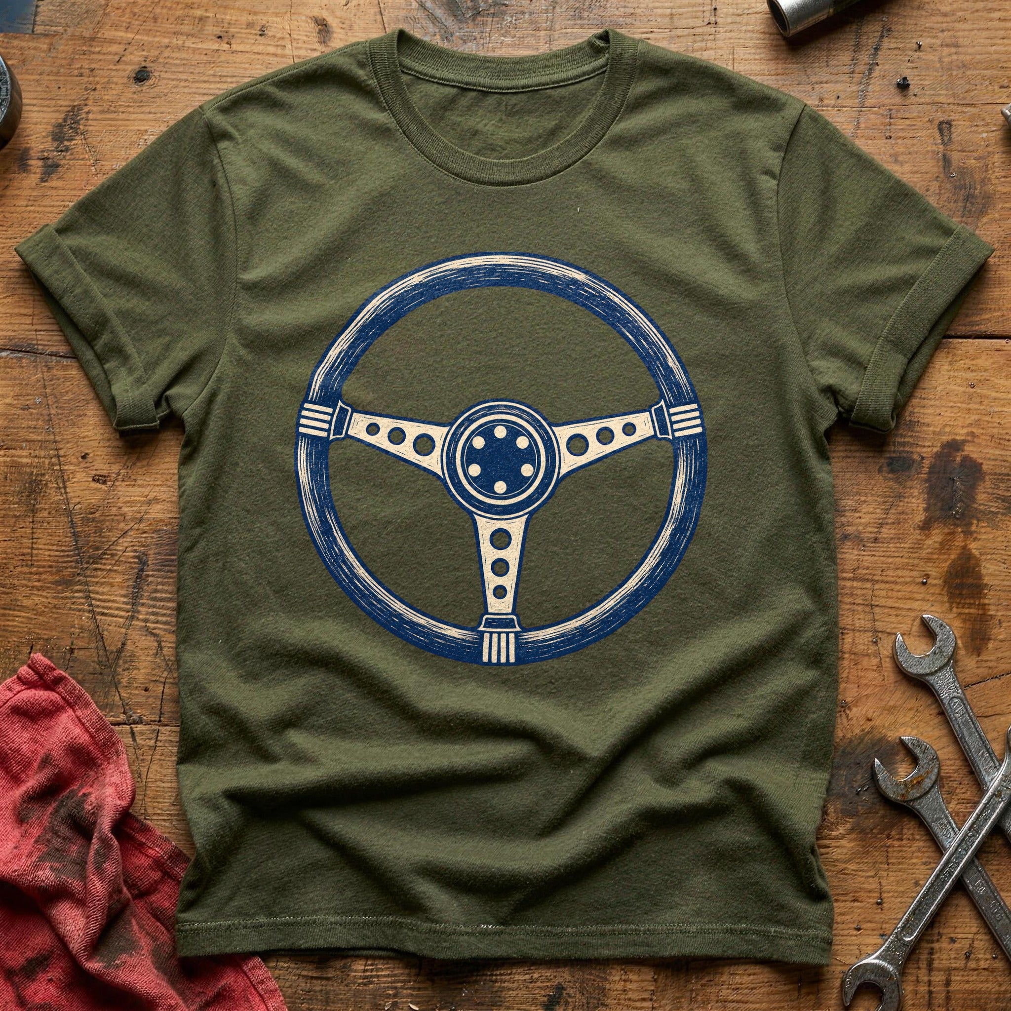 Hands on the Wheel T-Shirt - Military Green