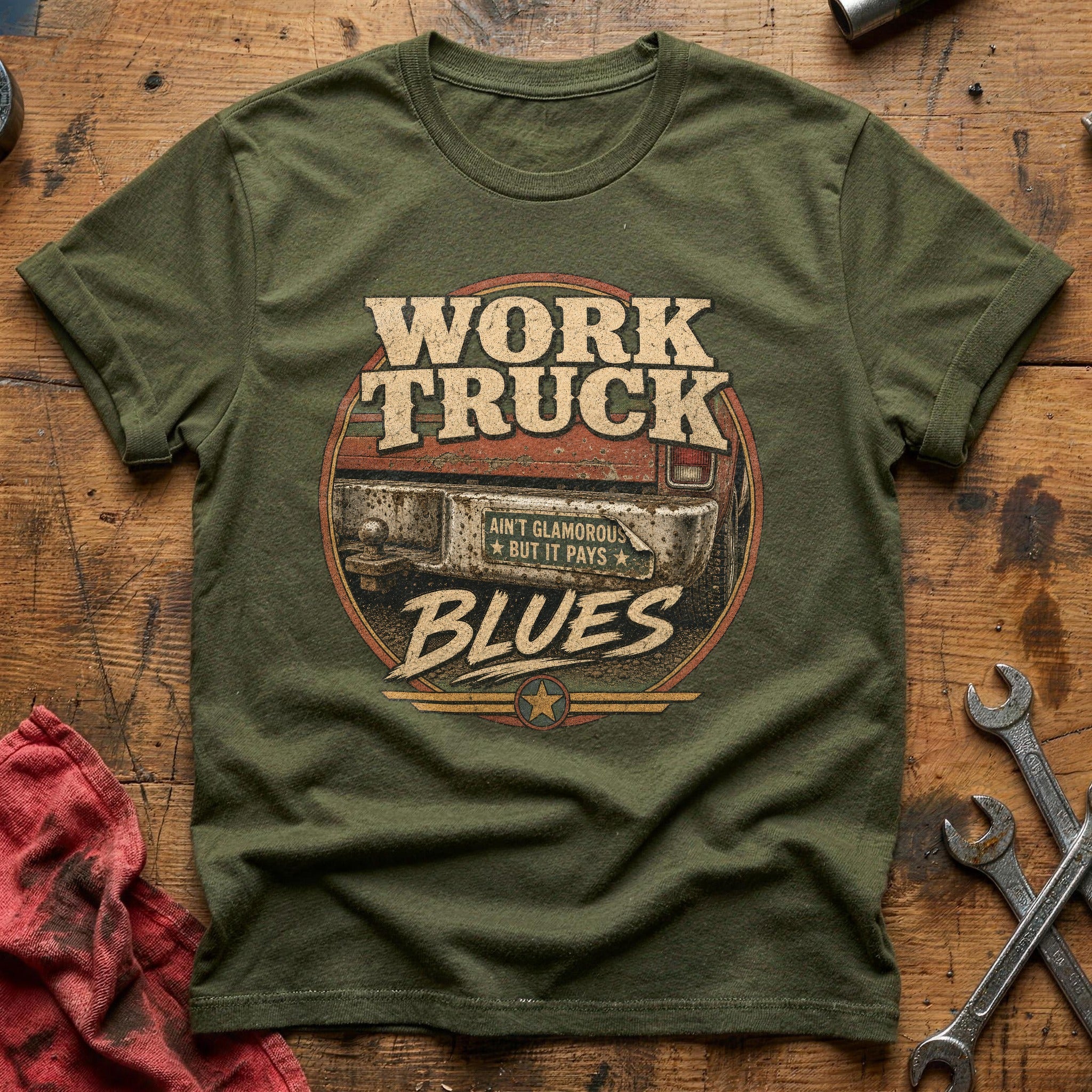 Haulin' and Heartbreak T-Shirt - Military Green