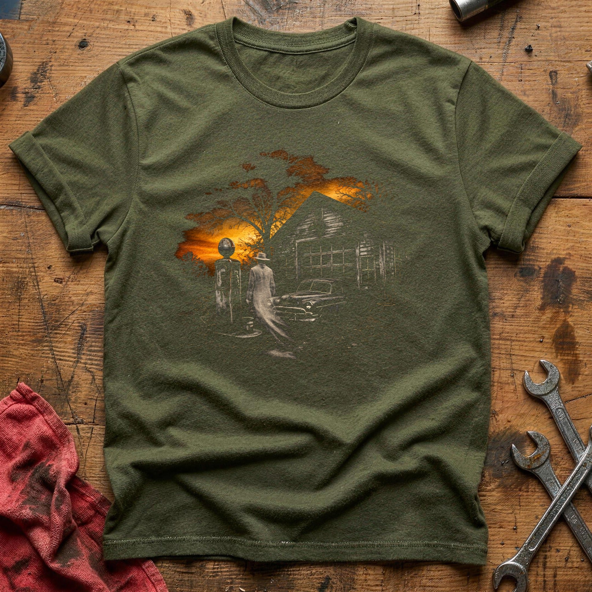 Haunted Garage Ghost 21 T-Shirt - Military Green