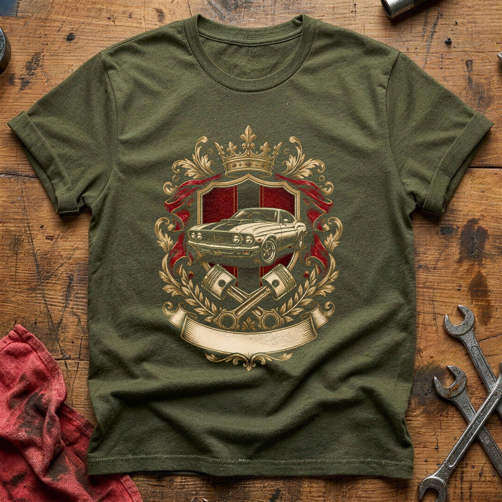 Heraldic Car 47 T-Shirt - Military Green