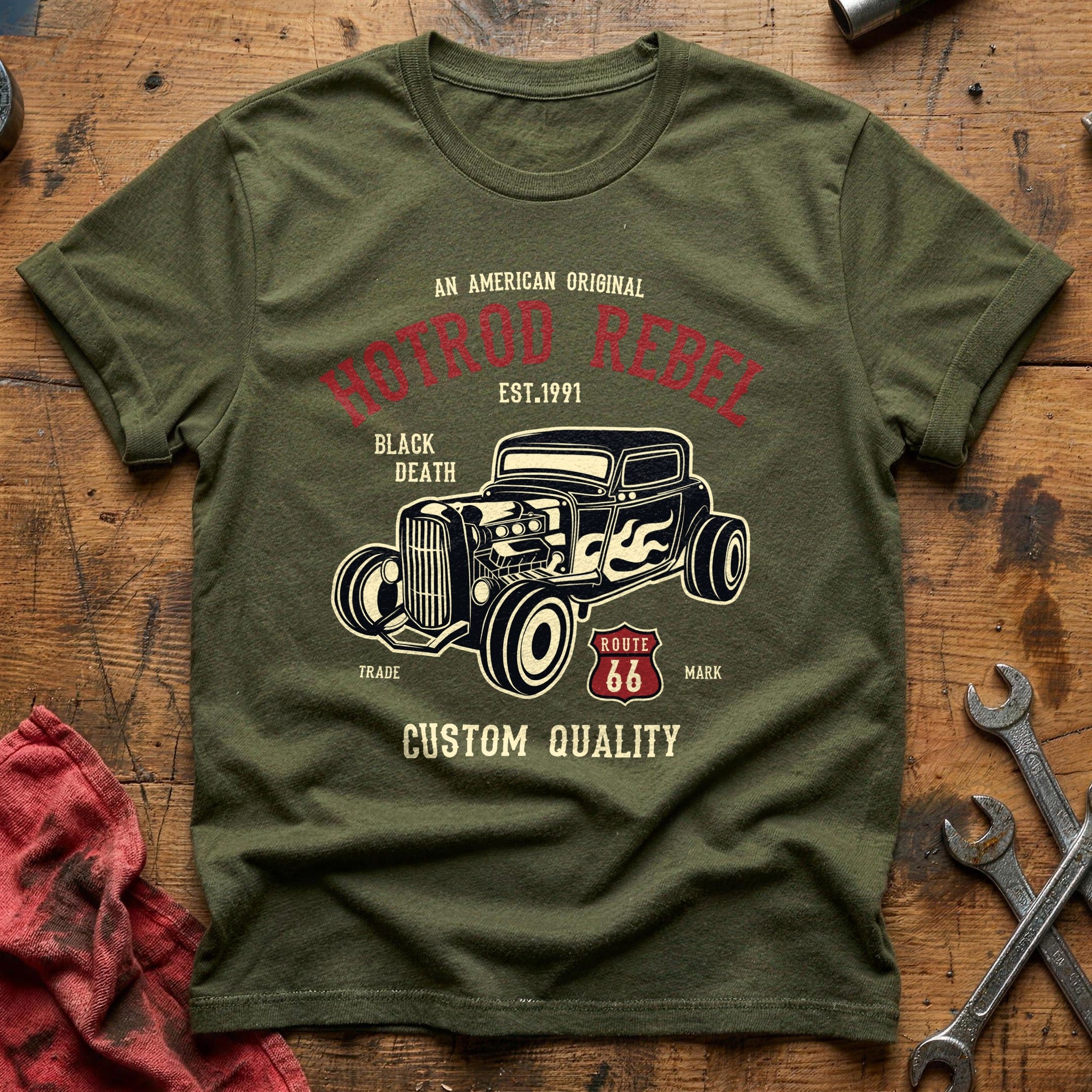 Hot rod rebel T-Shirt - Military Green