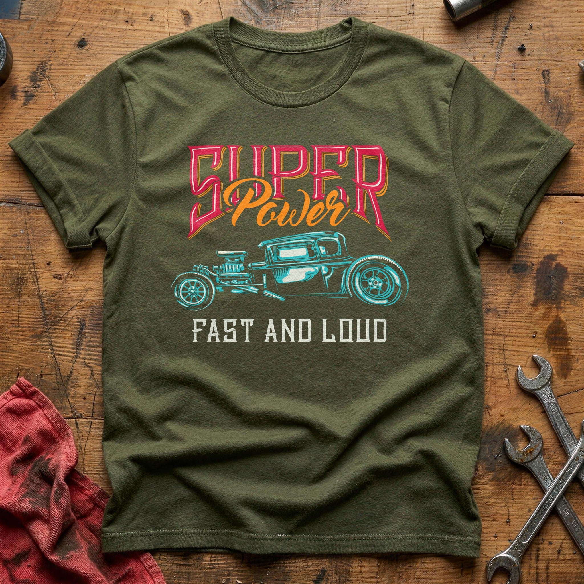 Hotrod fast and loud T-Shirt - Military Green