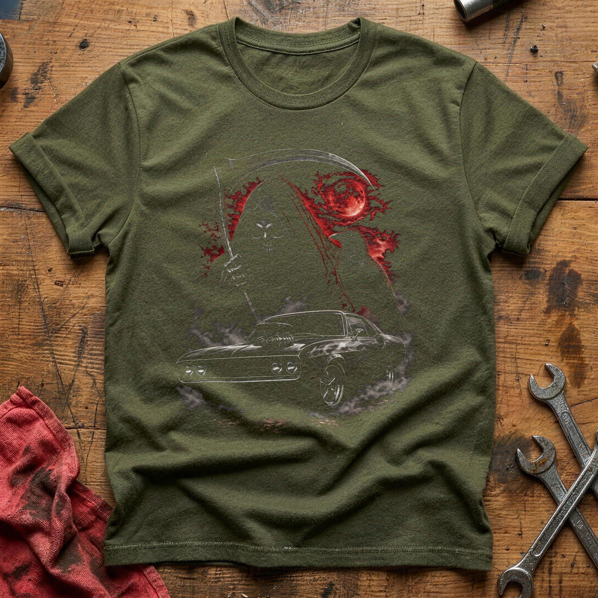 Hotrod Reaper Raven 51 T-Shirt - Military Green