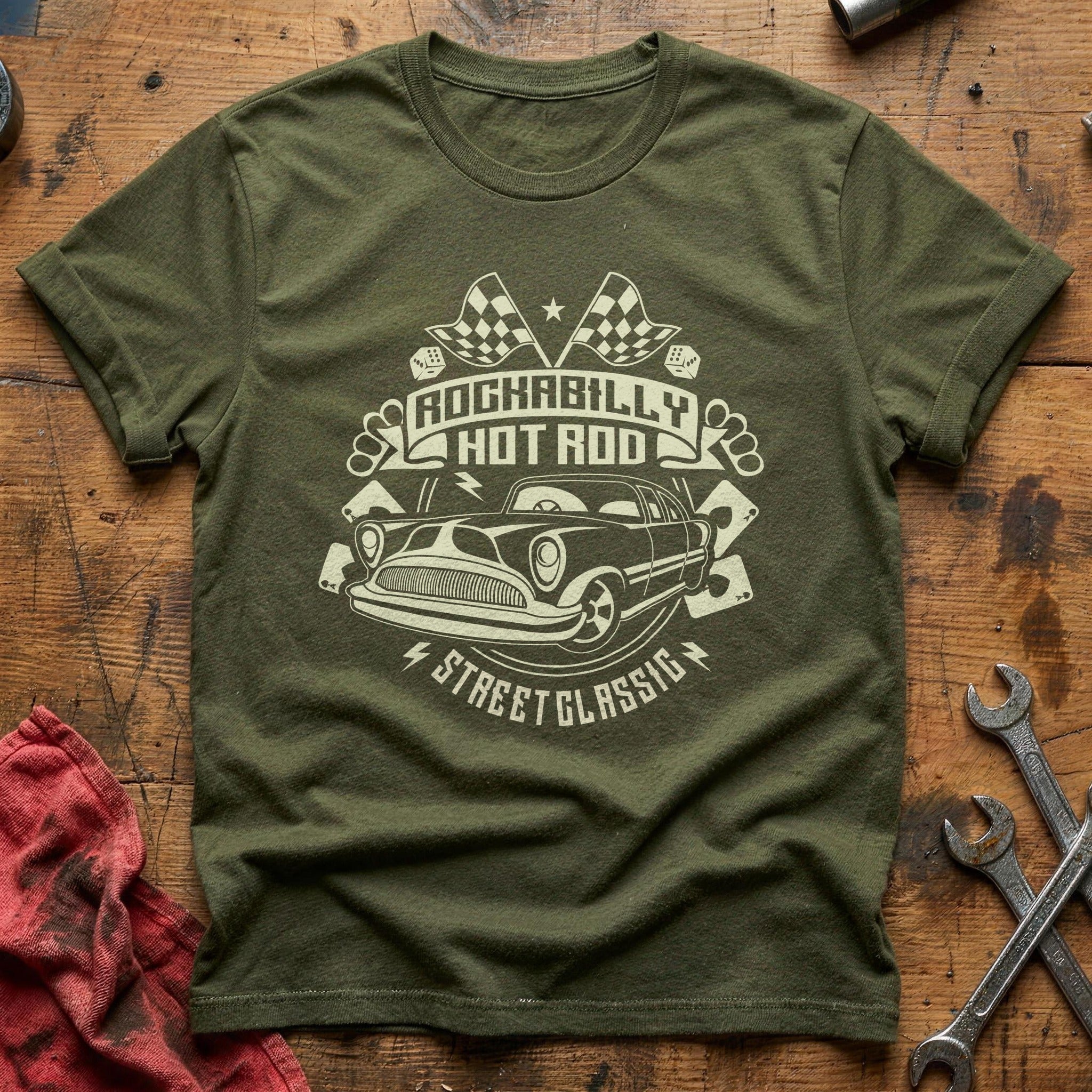 Hotrod street T-Shirt - Military Green