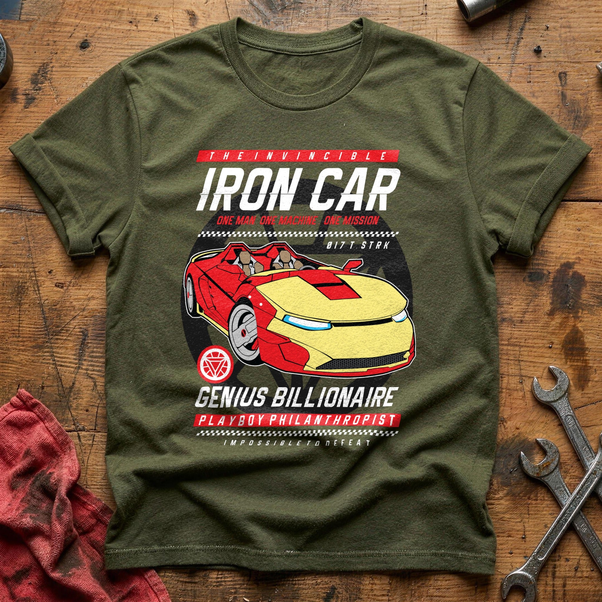 Iron man car T-Shirt - Military Green