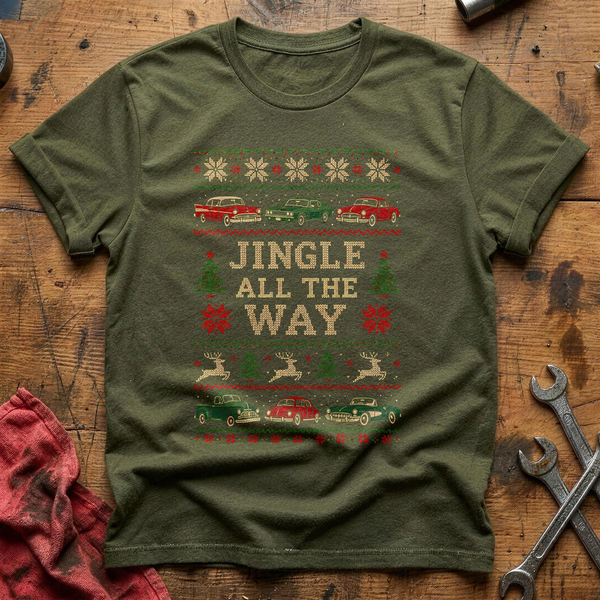 Jingle All The Way 66 T-Shirt - Military Green