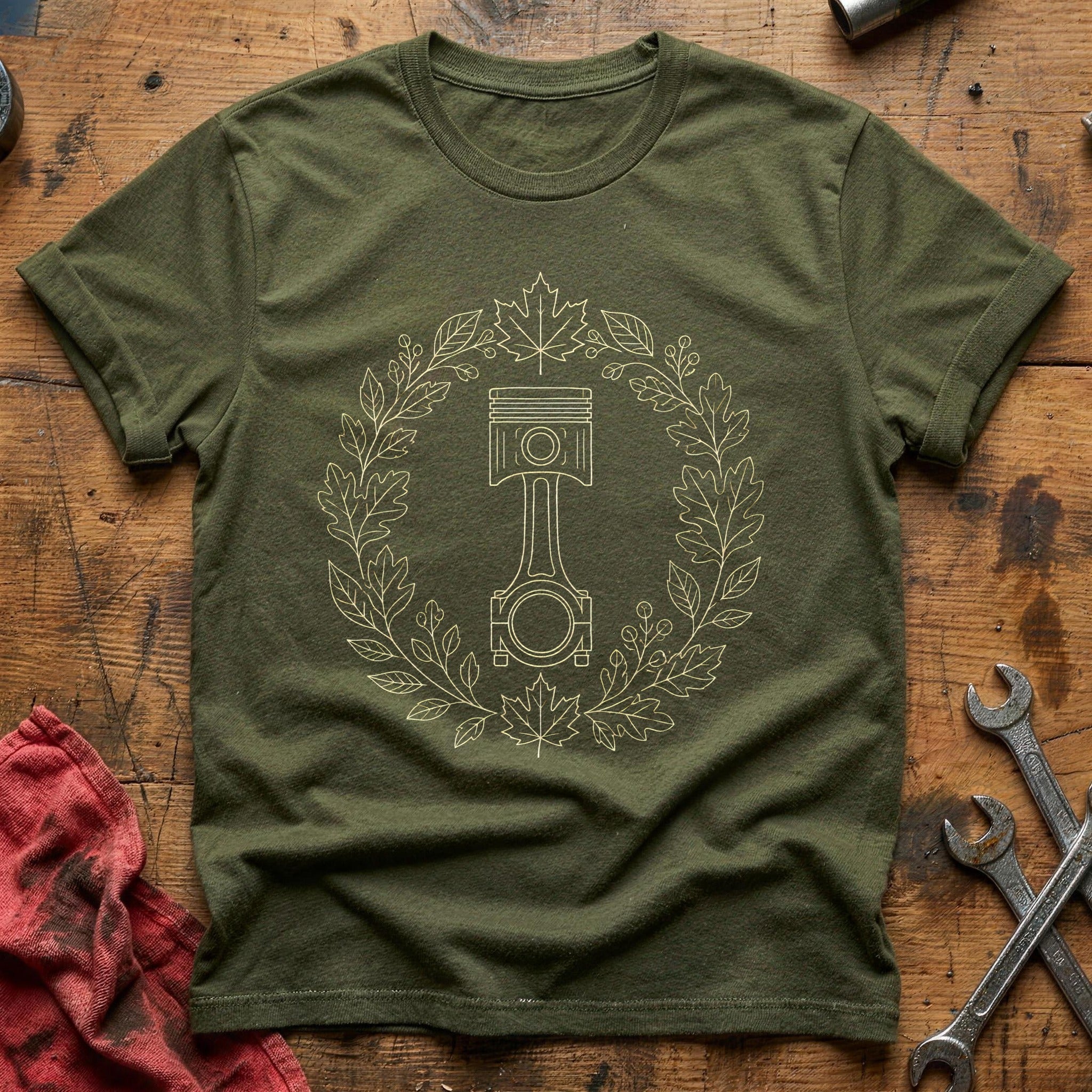 Leaf Wreath Piston 61 T-Shirt - Military Green