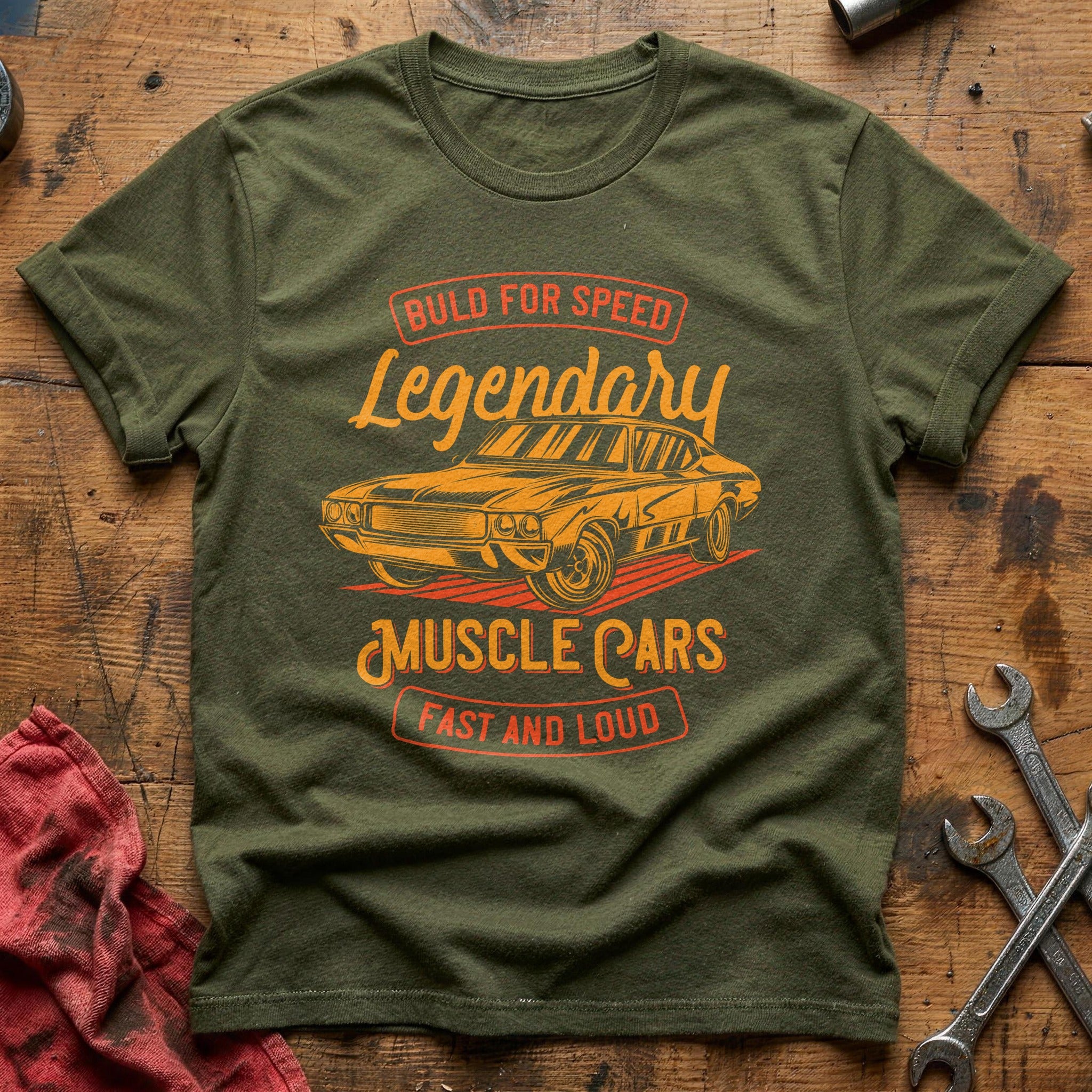 Legendary muscle cars fast T-Shirt - Military Green