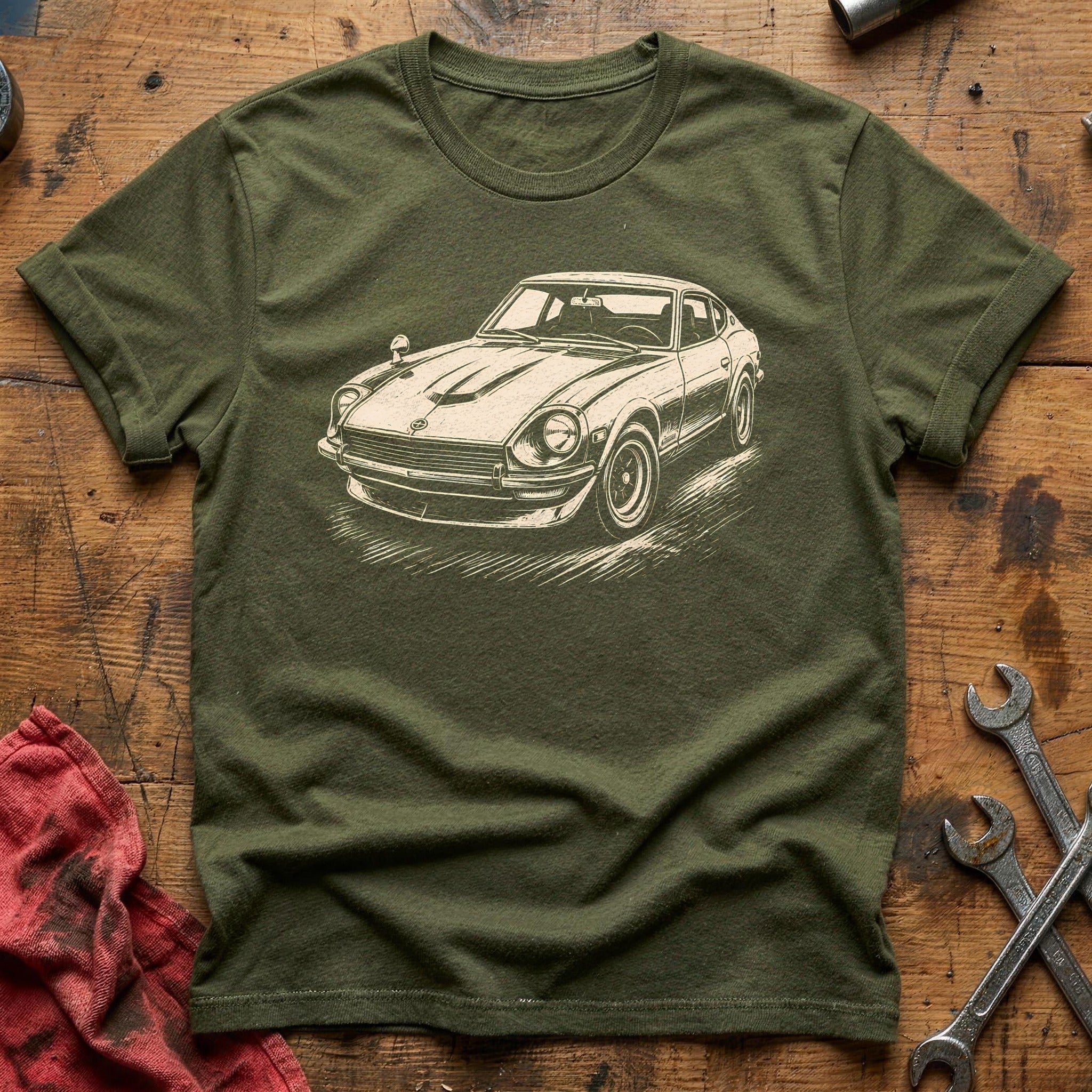 Linocut Legend T-Shirt - Military Green