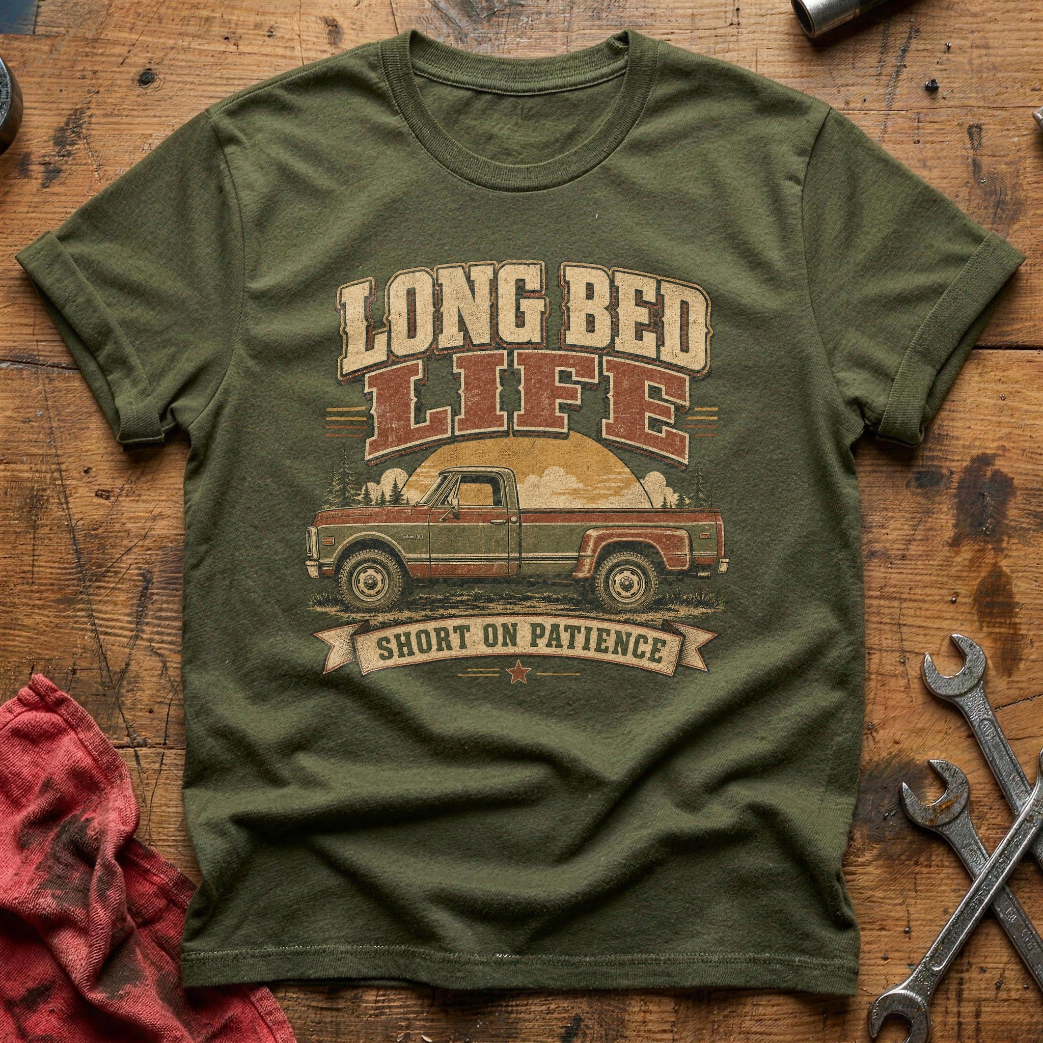 Long Bed Life T-Shirt - Military Green