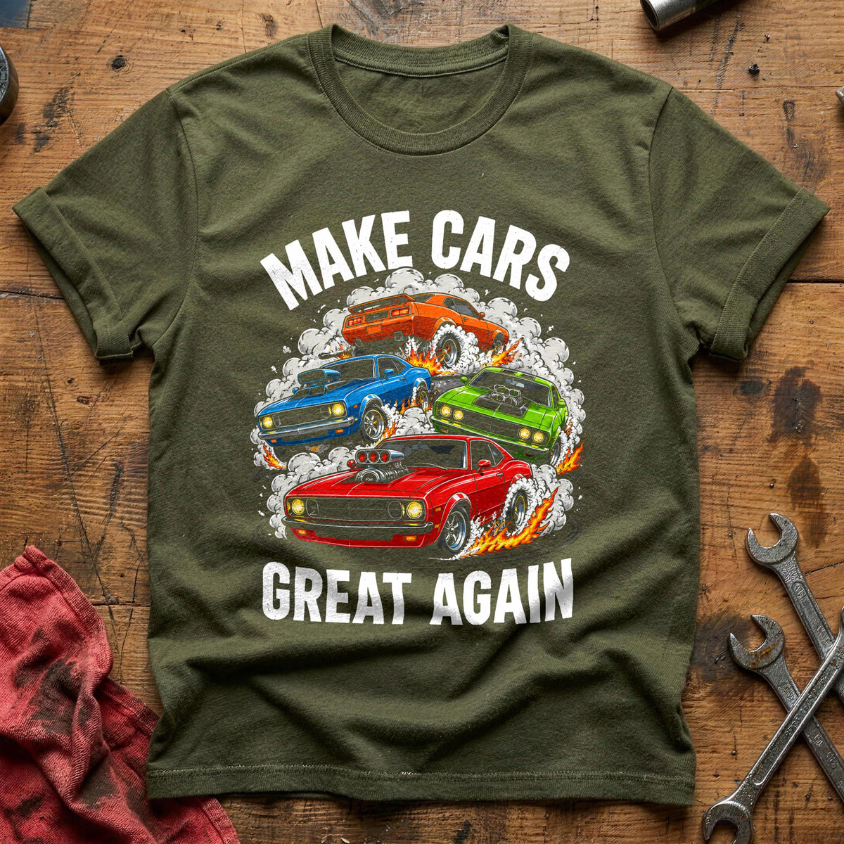 Make Cars Great Again 41 T-Shirt - Military Green