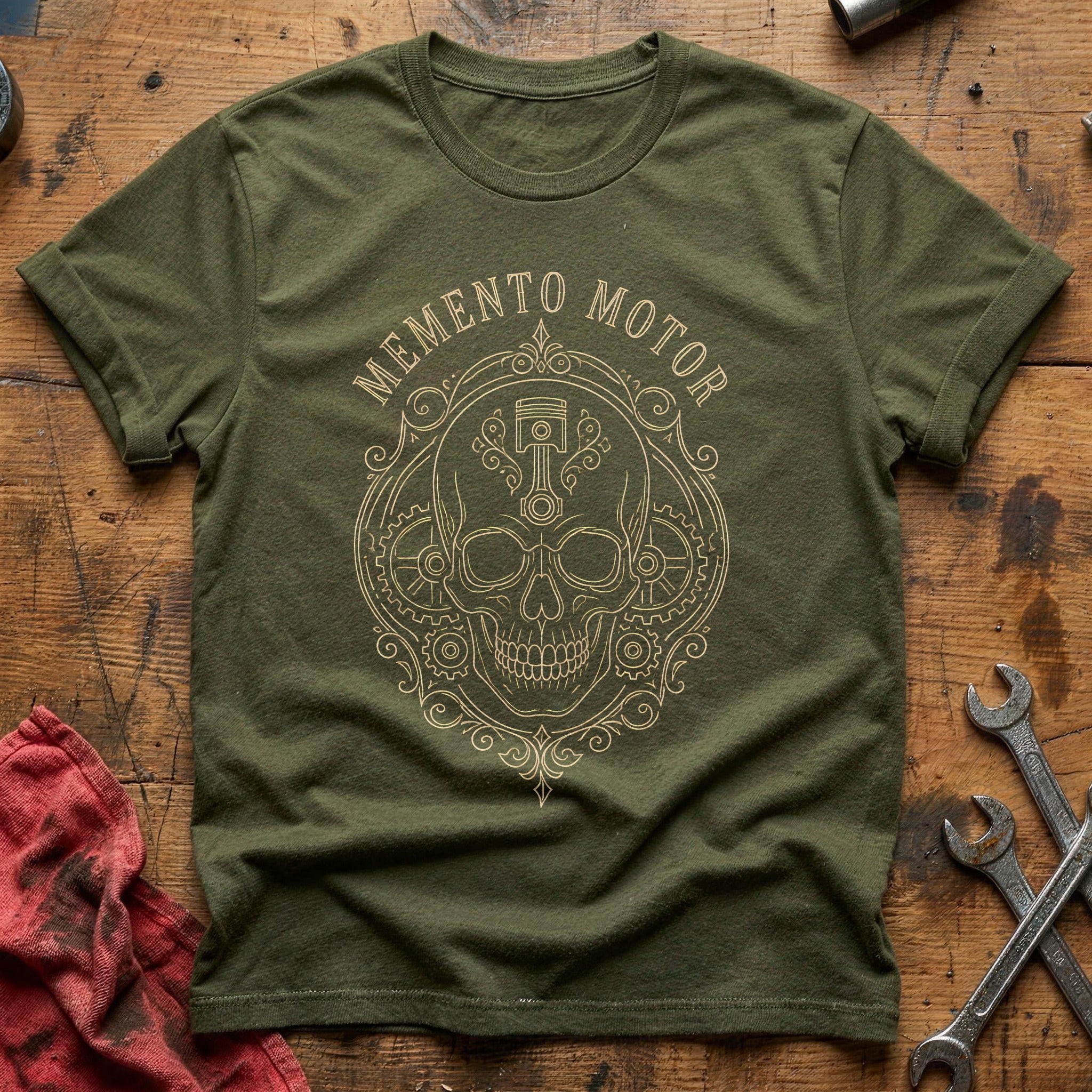 Memento Motor Skull 96 T-Shirt - Military Green