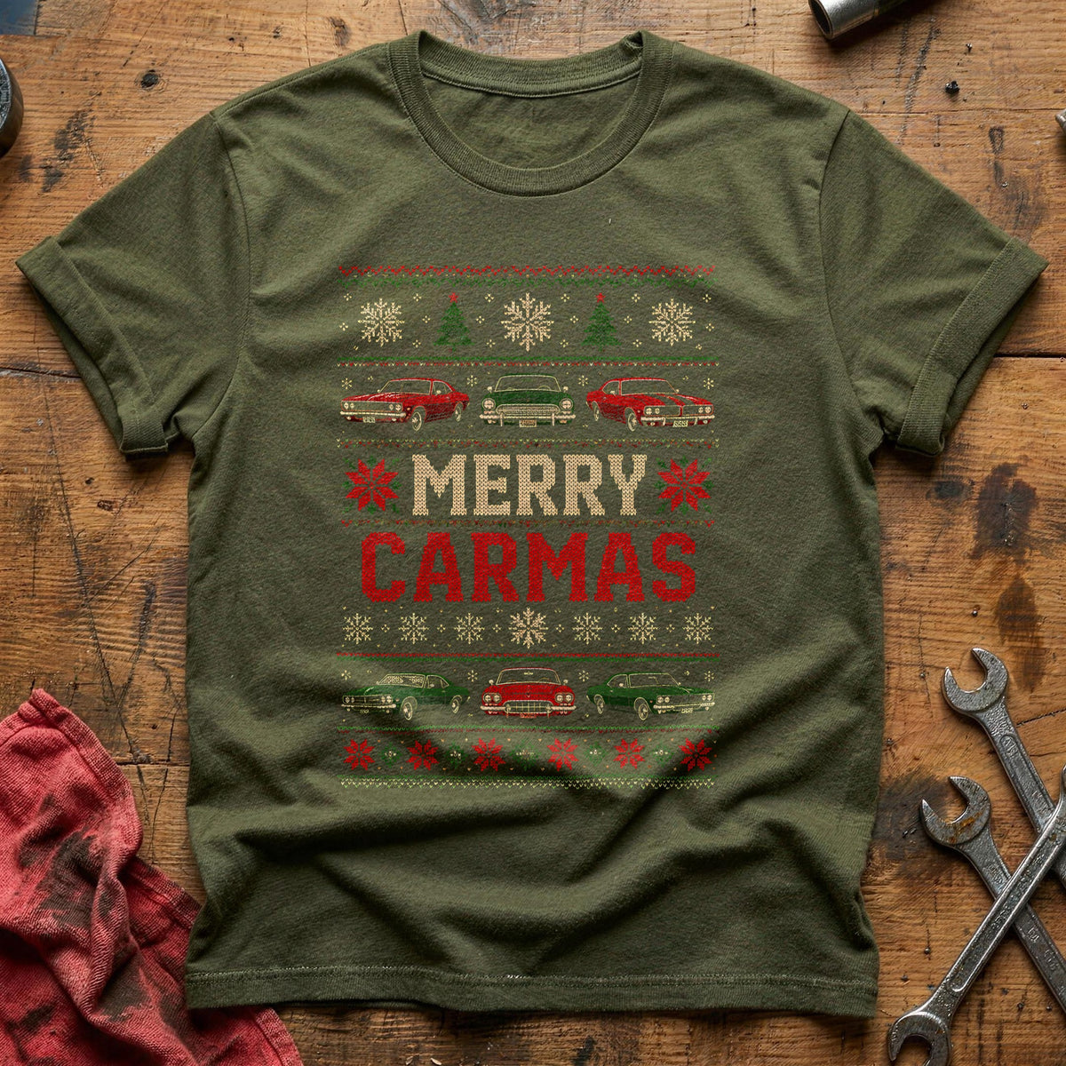 Merry Carmas 26 T-Shirt - Military Green