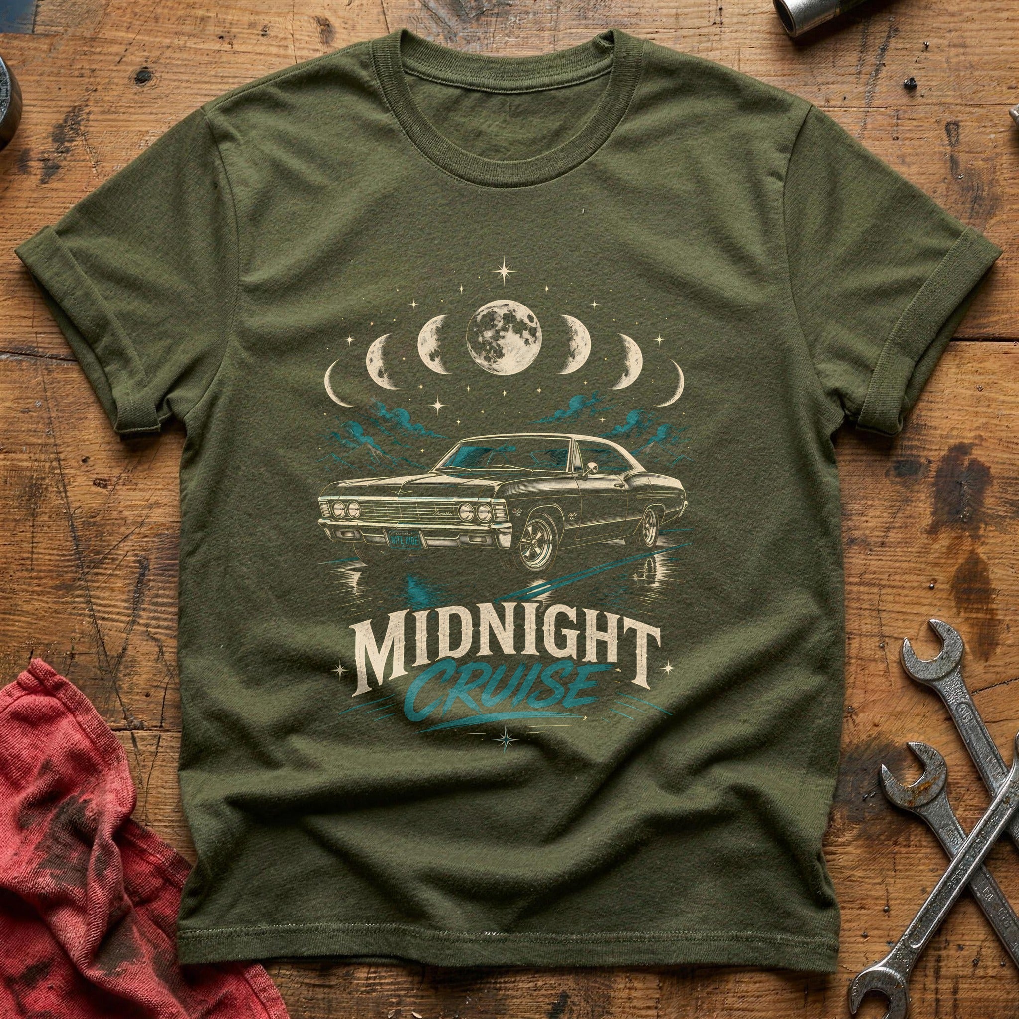Midnight Cruise Moon 90 T-Shirt - Military Green