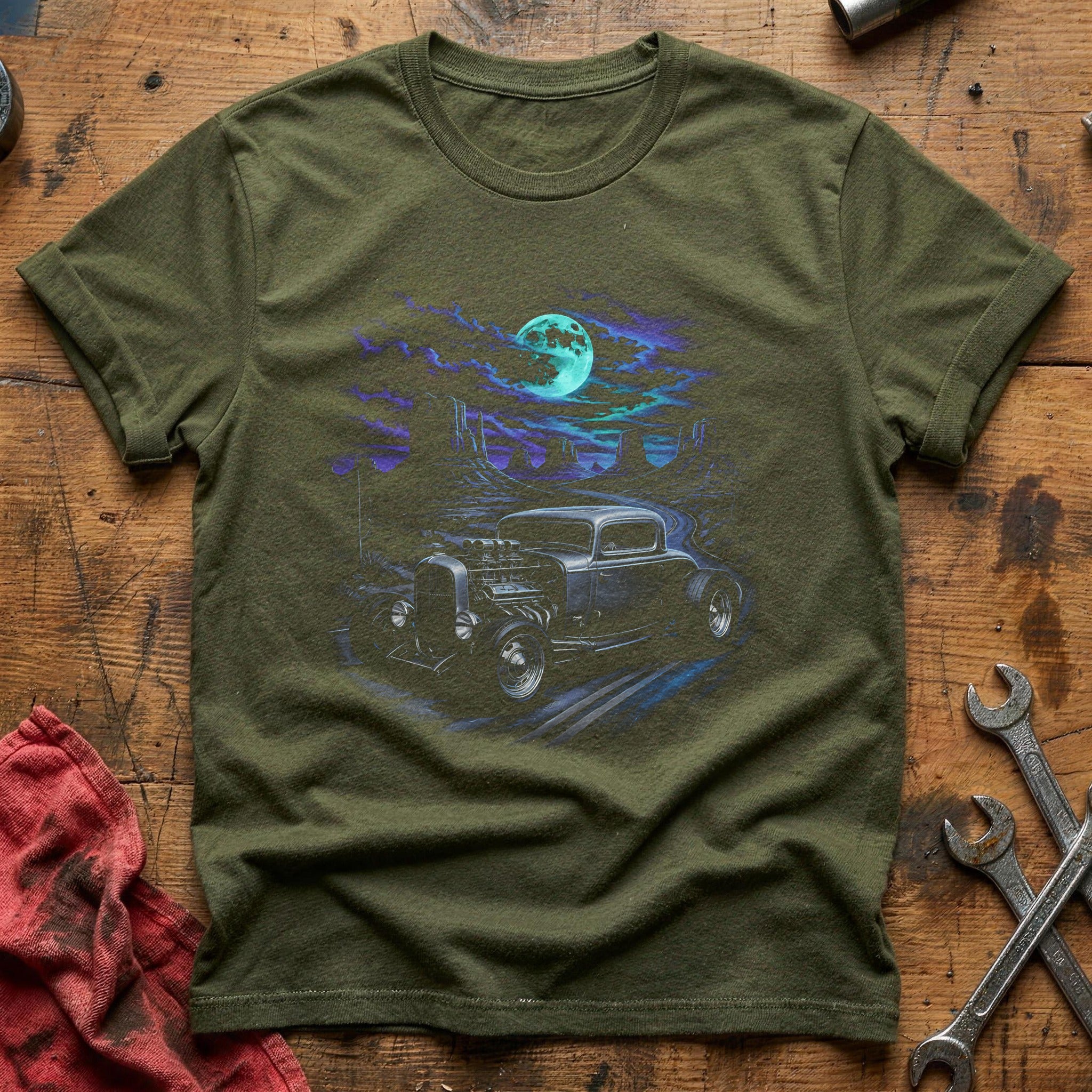 Moonlight Hot Rod Desert T-Shirt - Military Green
