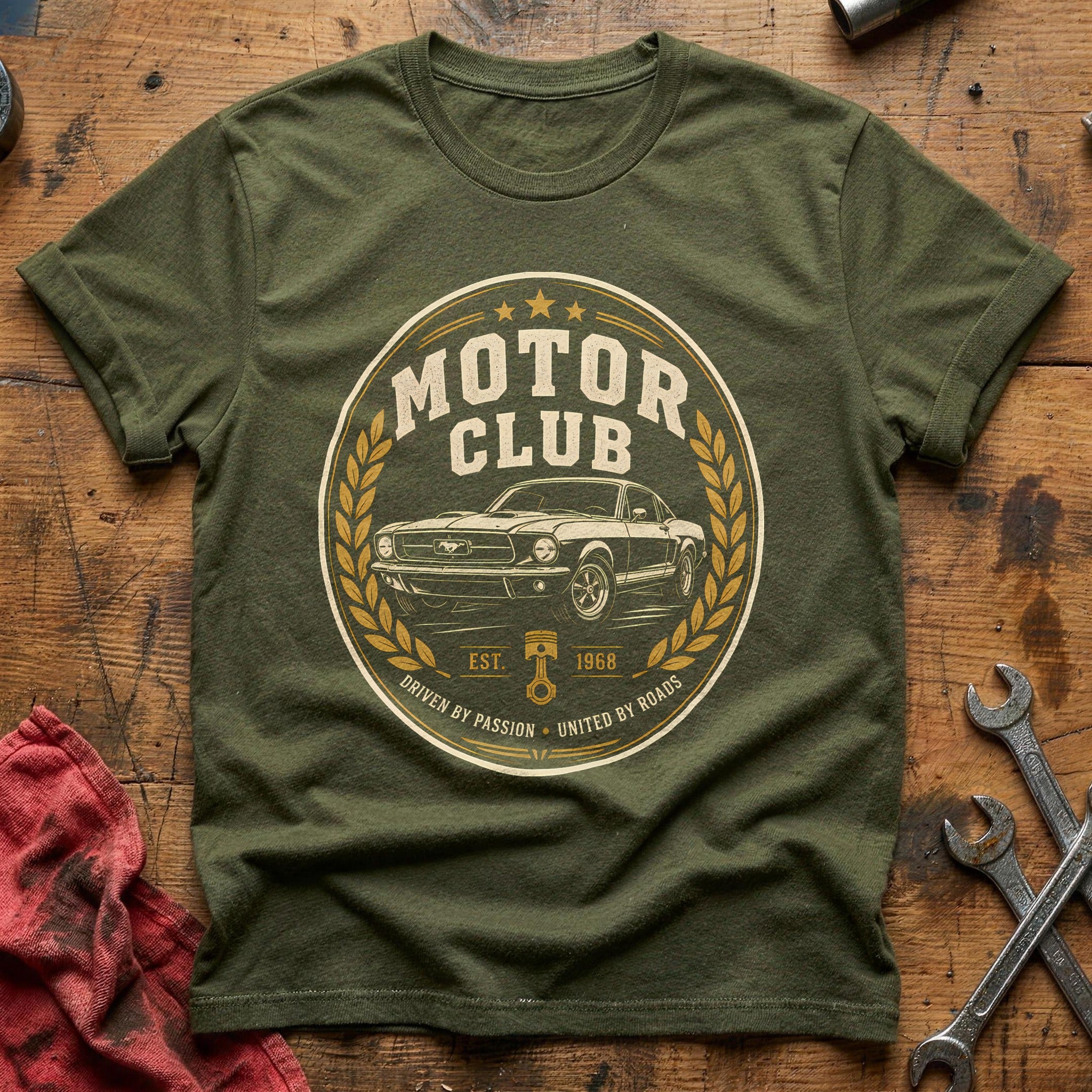 Motor Club Roundel T-Shirt - Military Green