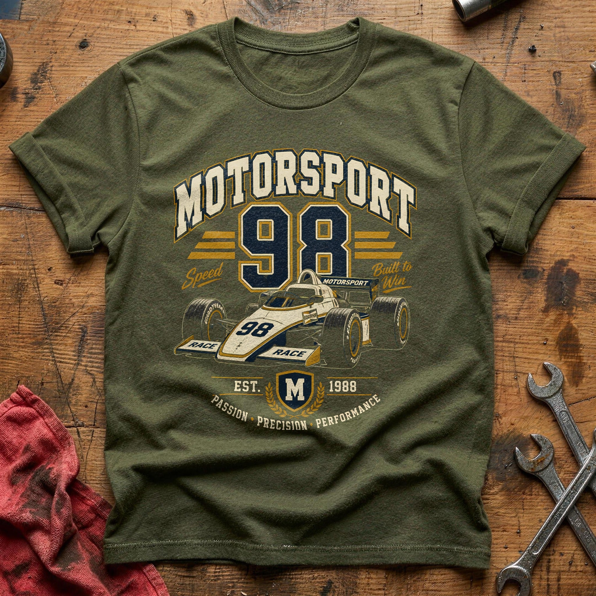 Motorsport Sports 10 T-Shirt - Military Green